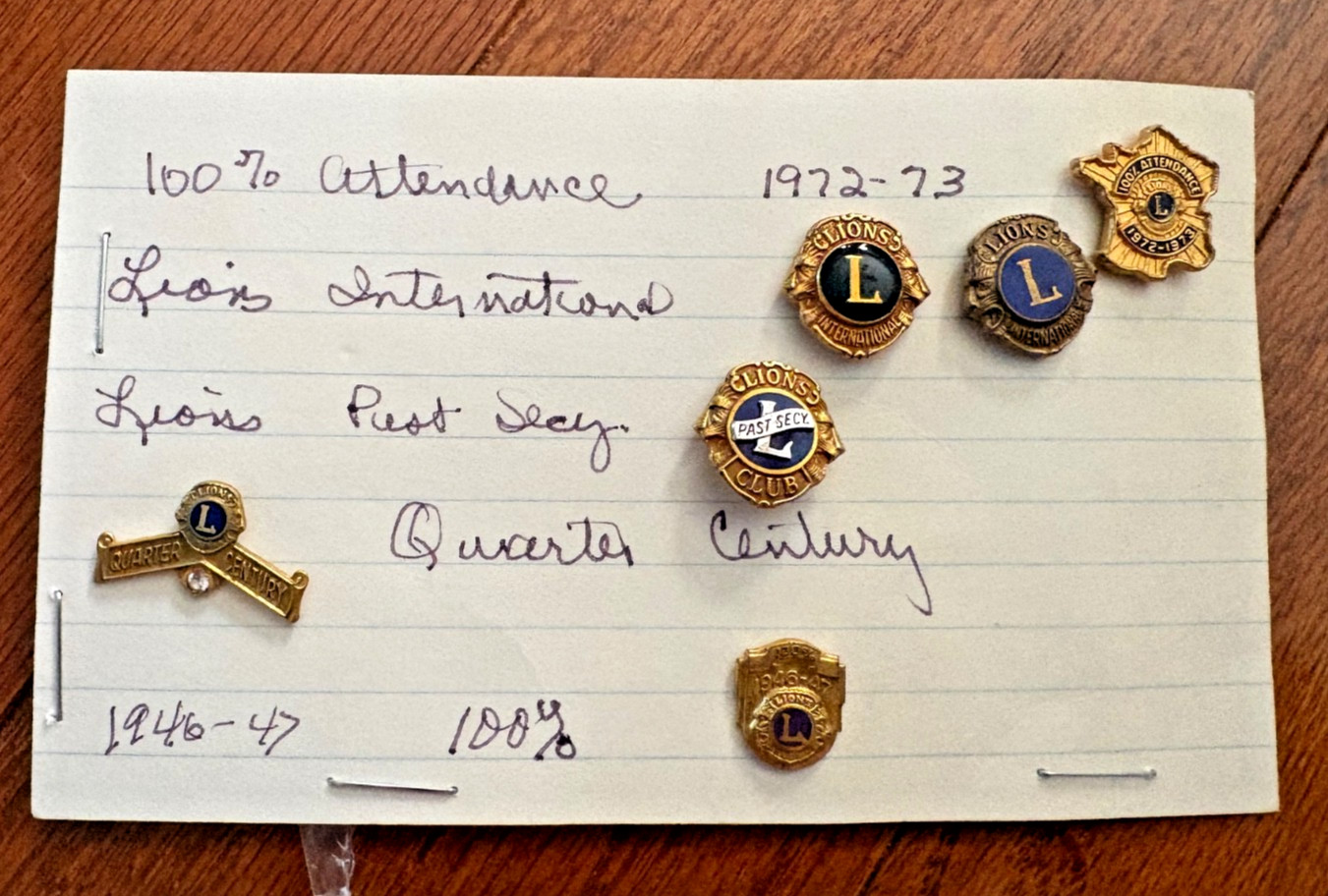 Lot of 6 VINTAGE Lions Club Pins International Quarter Century Attendance & More