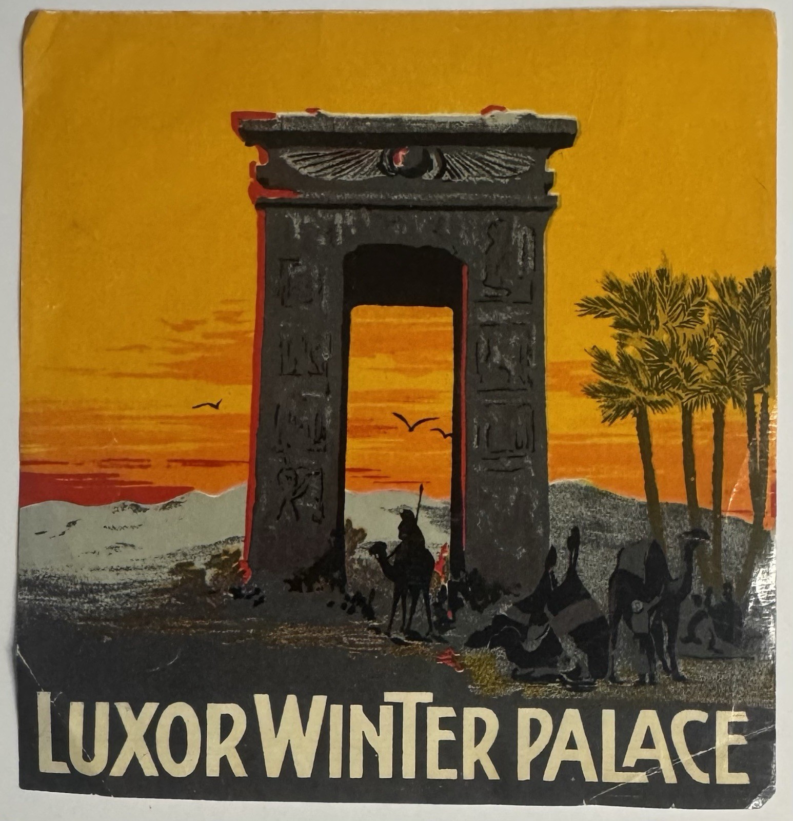 Rare c1930s Luxor Winter Palace Egypt Hotel Luggage Label Travel Ephemera