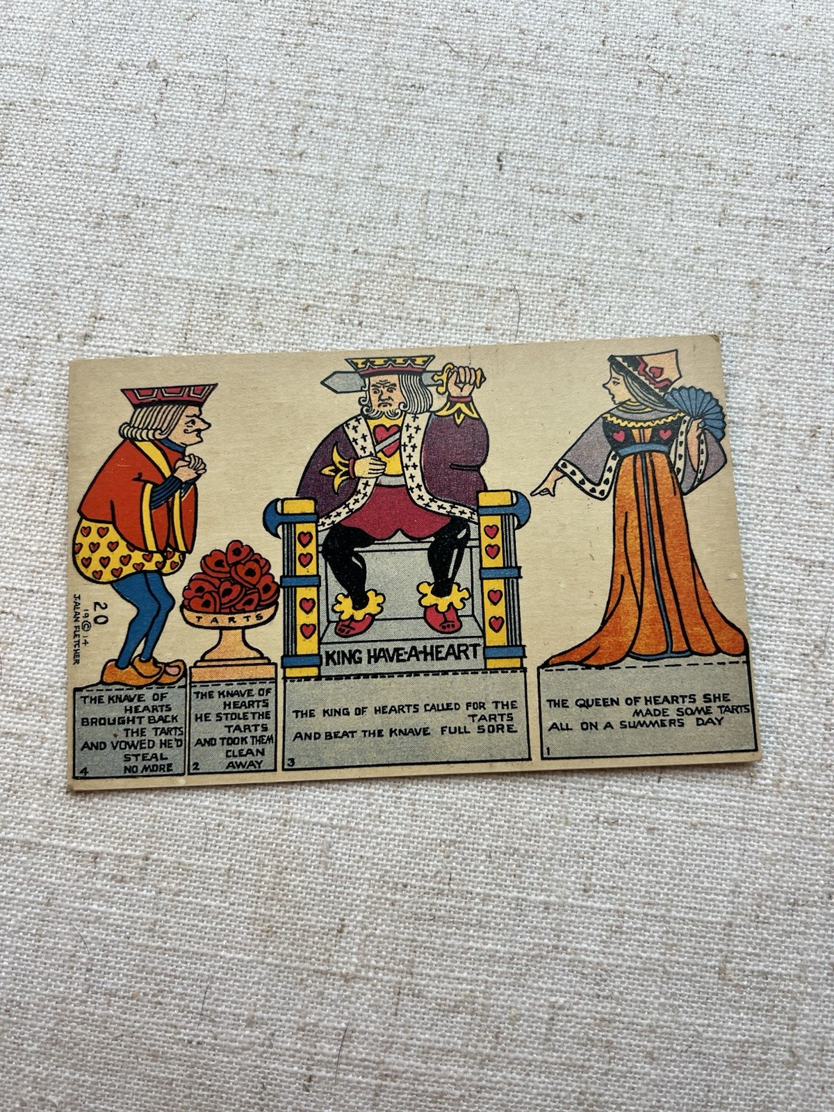 1914 J. Alan Fletcher Postcard #20 Cut Out “King Have-A-Heart” Queen Of Hearts 1914 J. Alan Fletcher Postcard #20 Cut Out “King Have-A-Heart” Queen Of Hearts