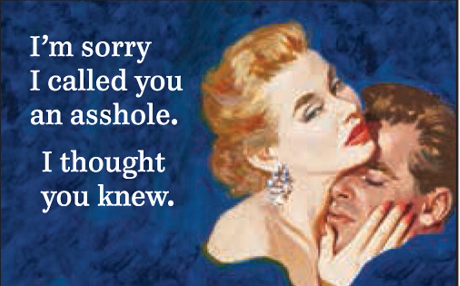 I’m Sorry I Called You An Ass**** on a 12.5”x 16” Tin Sign.