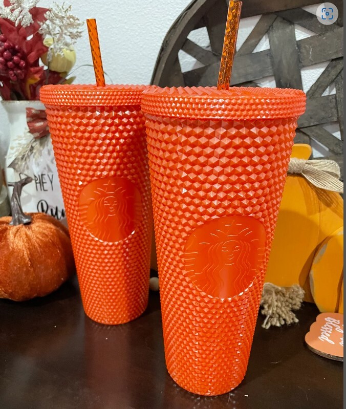 🌺SALE Starbucks Pearlized Orange Studded 24 oz. Venti Valentine Gifts NWT