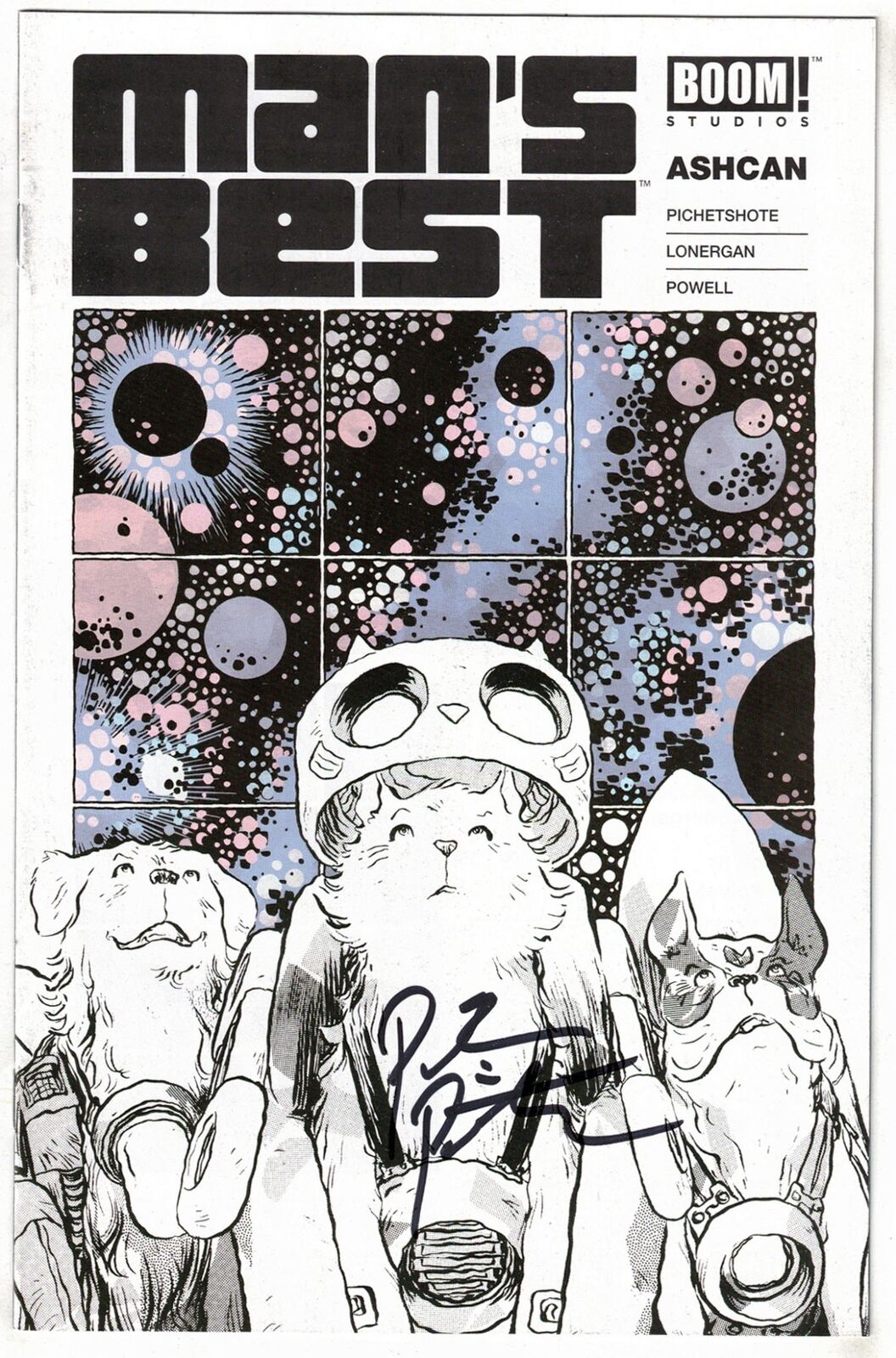 MAN'S BEST #1 PREVIEW ASHCAN- SIGNED BY WRITER PICHETSHOTE W/COA- BOOM- VF+