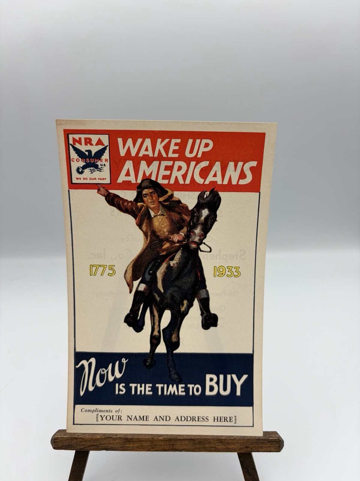 NRA National Recovery Act Advertising Flyer Wake Up Americans Now Is The Time NRA National Recovery Act Advertising Flyer Wake Up Americans Now Is The Time