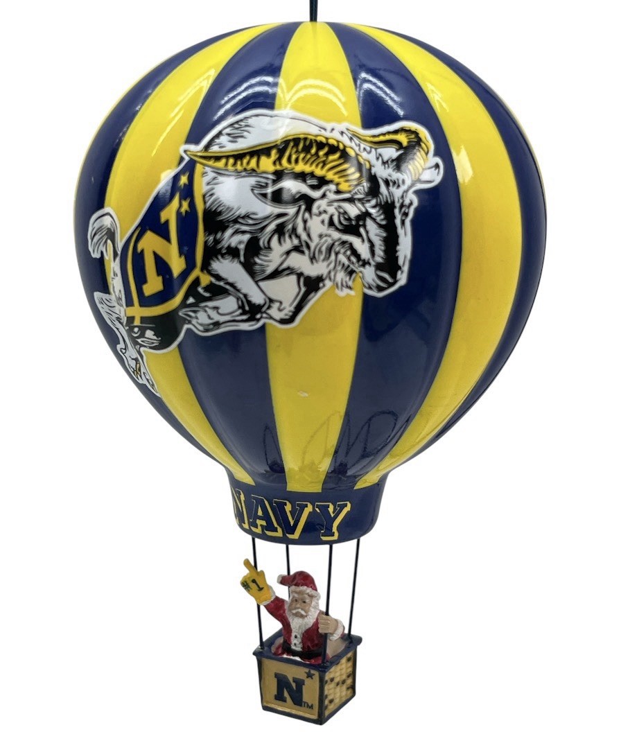 RARE Danbury Mint Navy Midshipmen Santa Hot Air Balloon Christmas Ornament RARE Danbury Mint Navy Midshipmen Santa Hot Air Balloon Christmas Ornament
