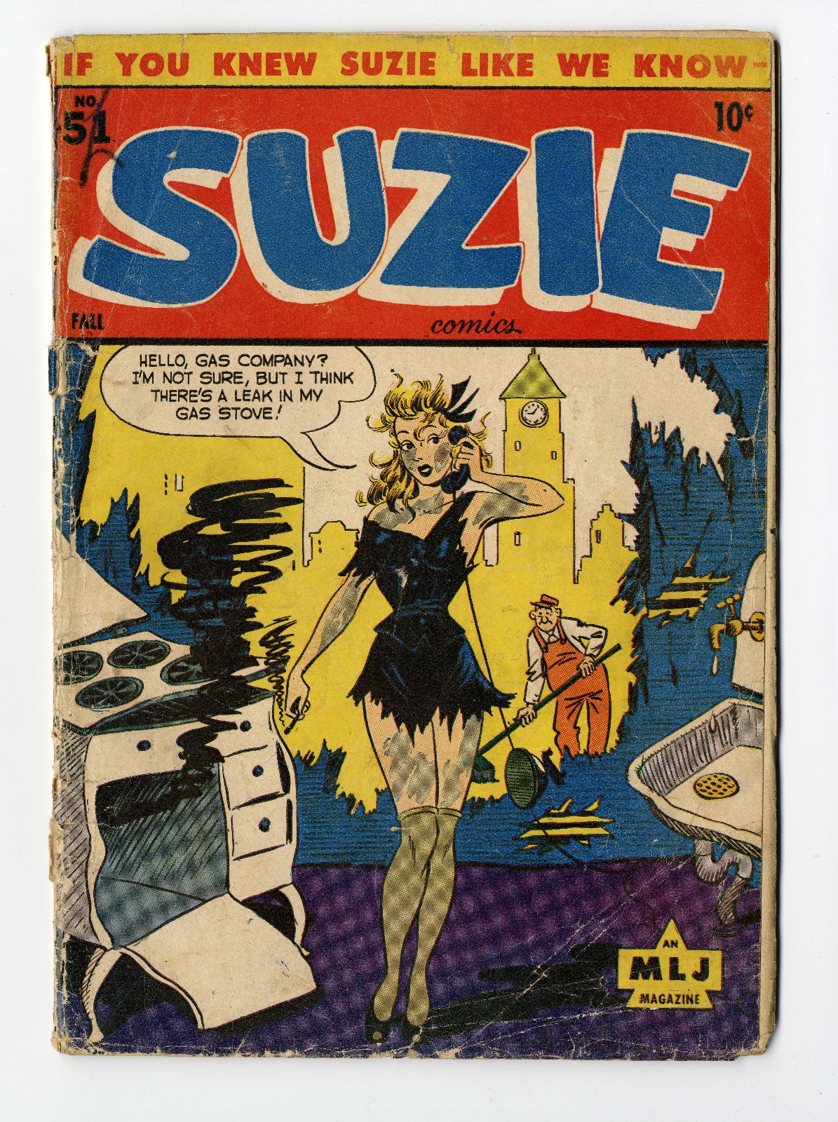 Suzie Comics #51 MLJ 1945 GGA Leggy Stocking Cover Archie Al Fagly Suzie Comics #51 MLJ 1945 GGA Leggy Stocking Cover Archie Al Fagly