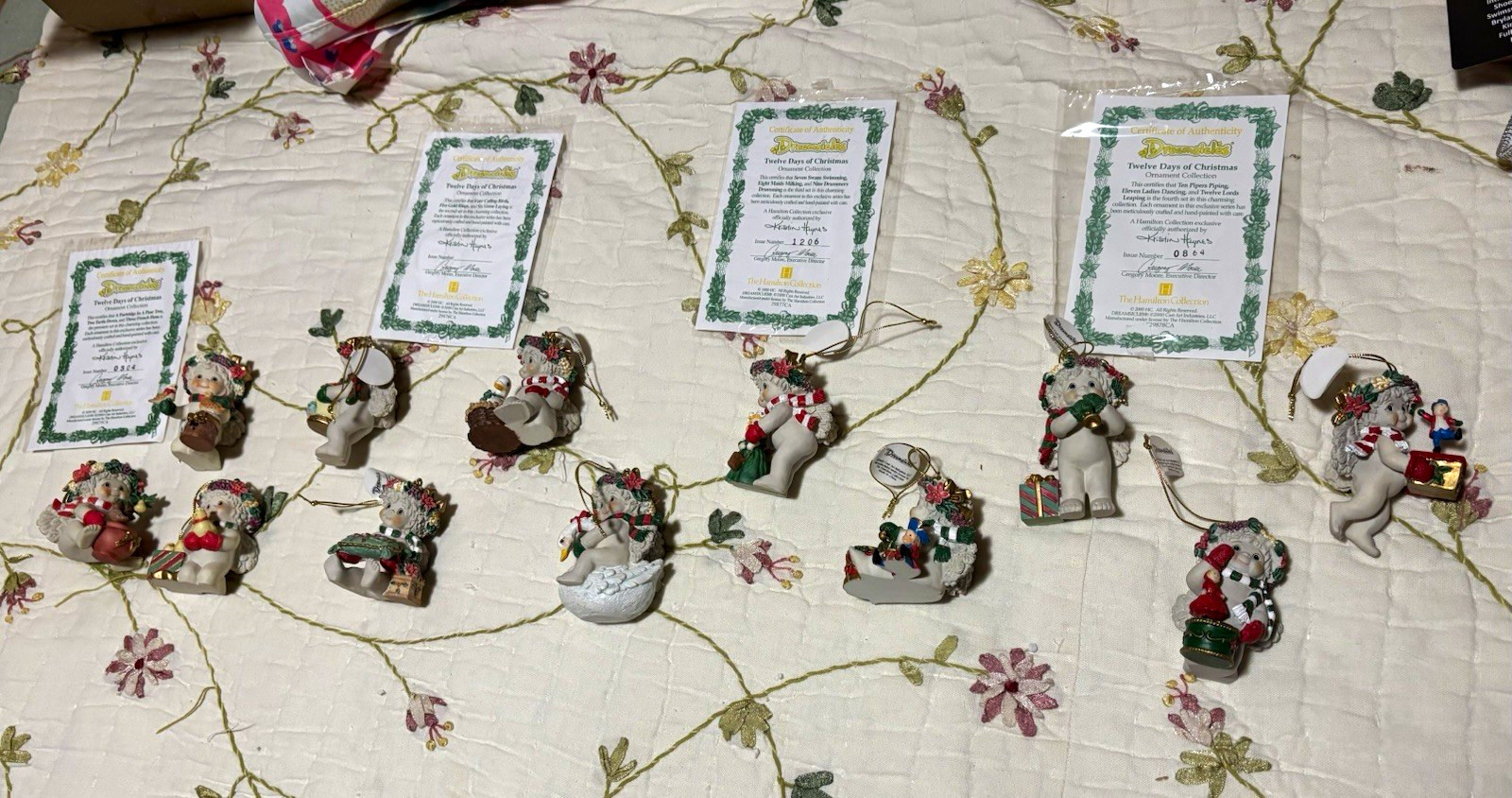 Dreamsicles Twelve Days of Christmas Hanging Ornament, Hamilton Collection 2000