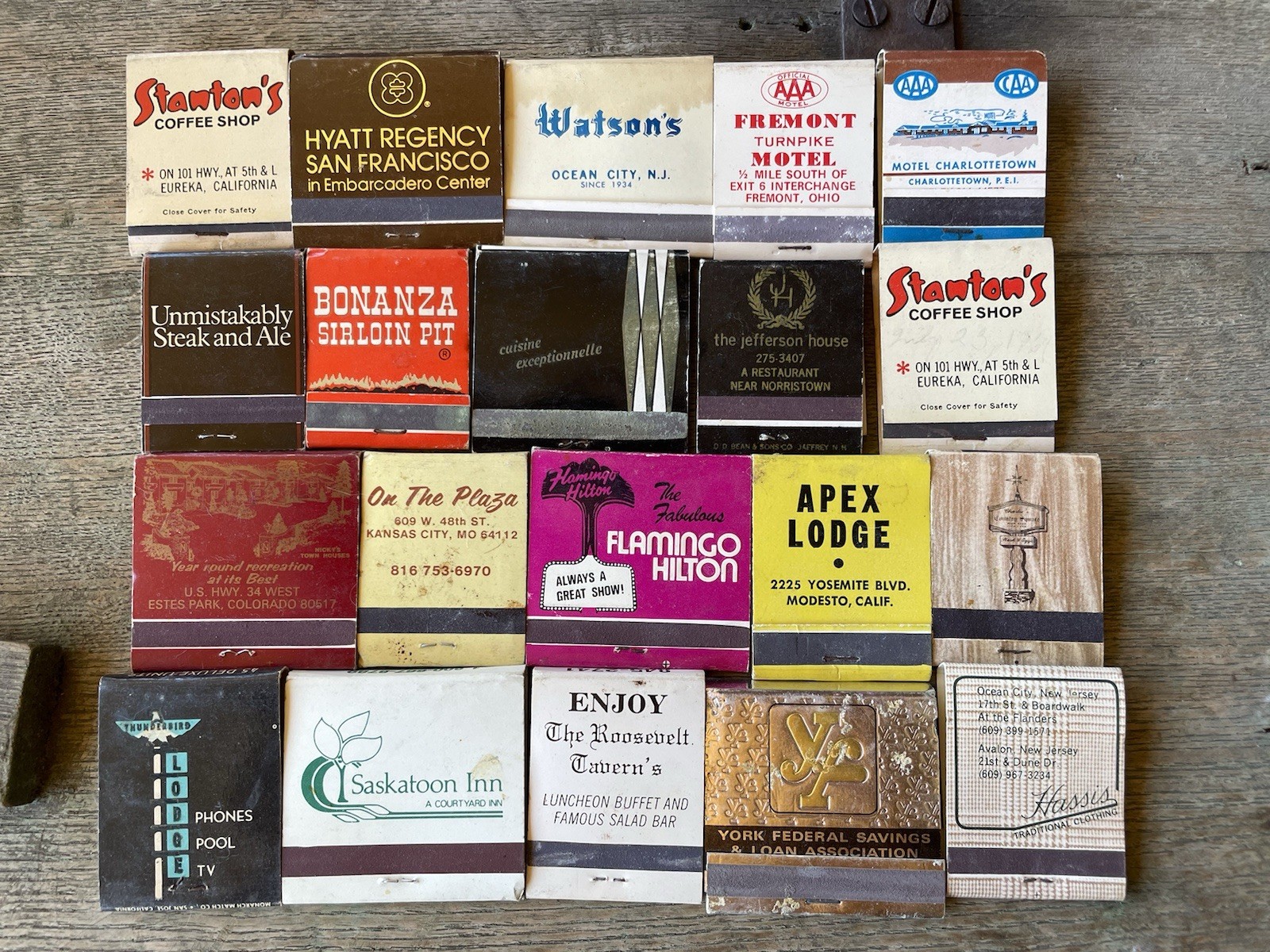 Vintage Hotel & Restaurant Advertising Matchbooks Lot Hyatt Regency SF, Hilton