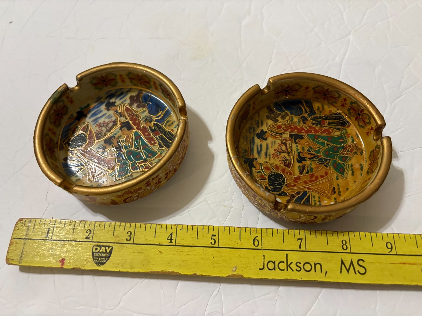 Vintage Chinese Porcelain Ashtray, Hand Painted LOT RARE