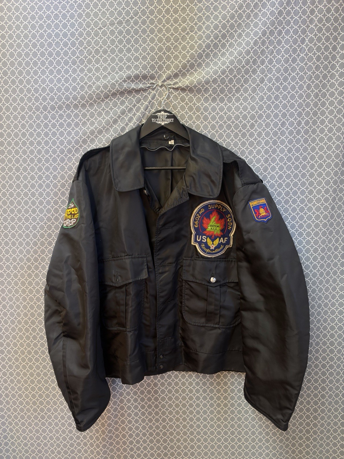 Vintage 1950s USAF Harmon AFB 6602nd Jacket with a heavy talon zipper Size XL Vintage 1950s USAF Harmon AFB 6602nd Jacket with a heavy talon zipper Size XL