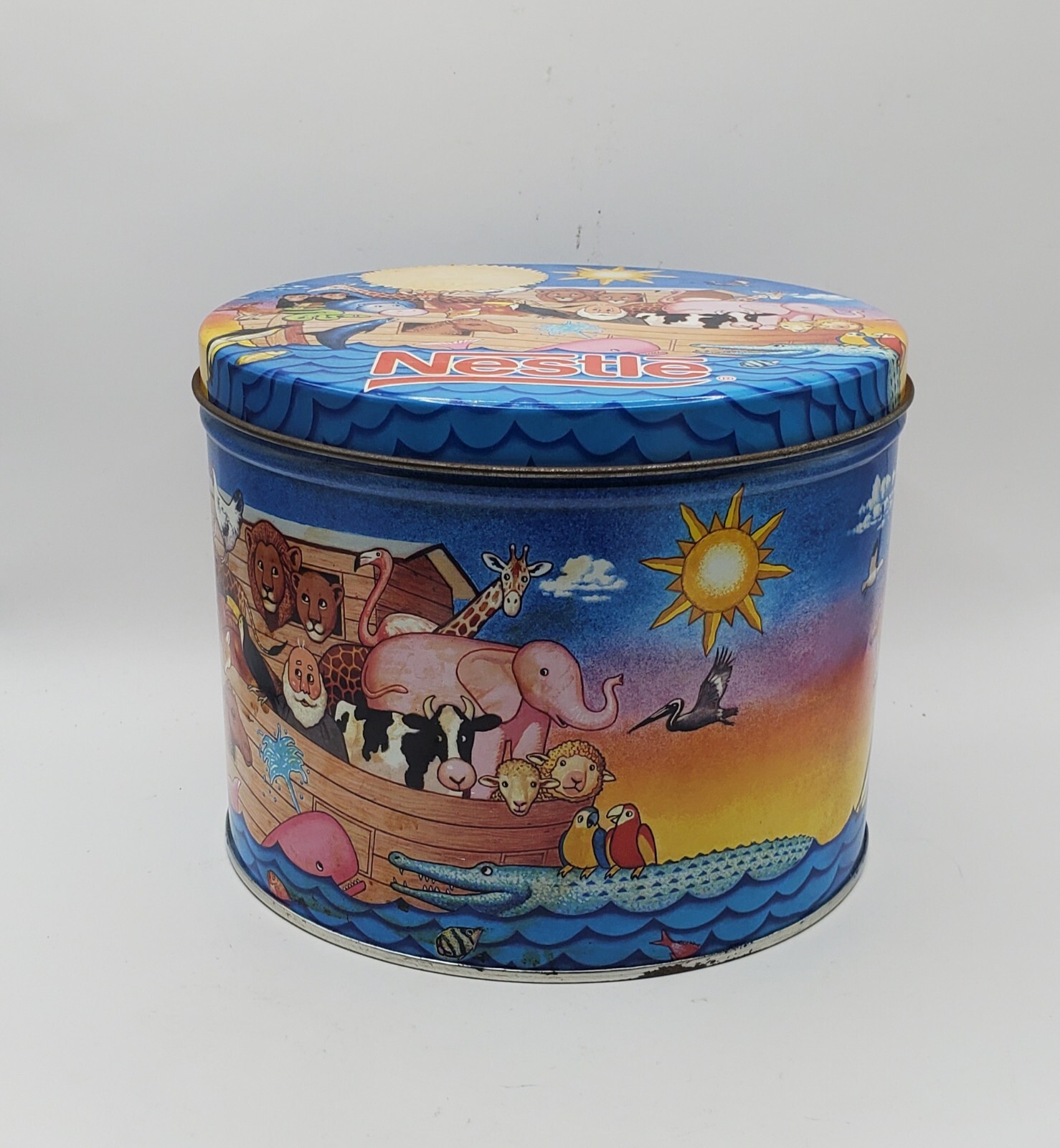 VTG Nestle Tin Noahs Ark Chocolate Flipz Empty Storage Container 5\