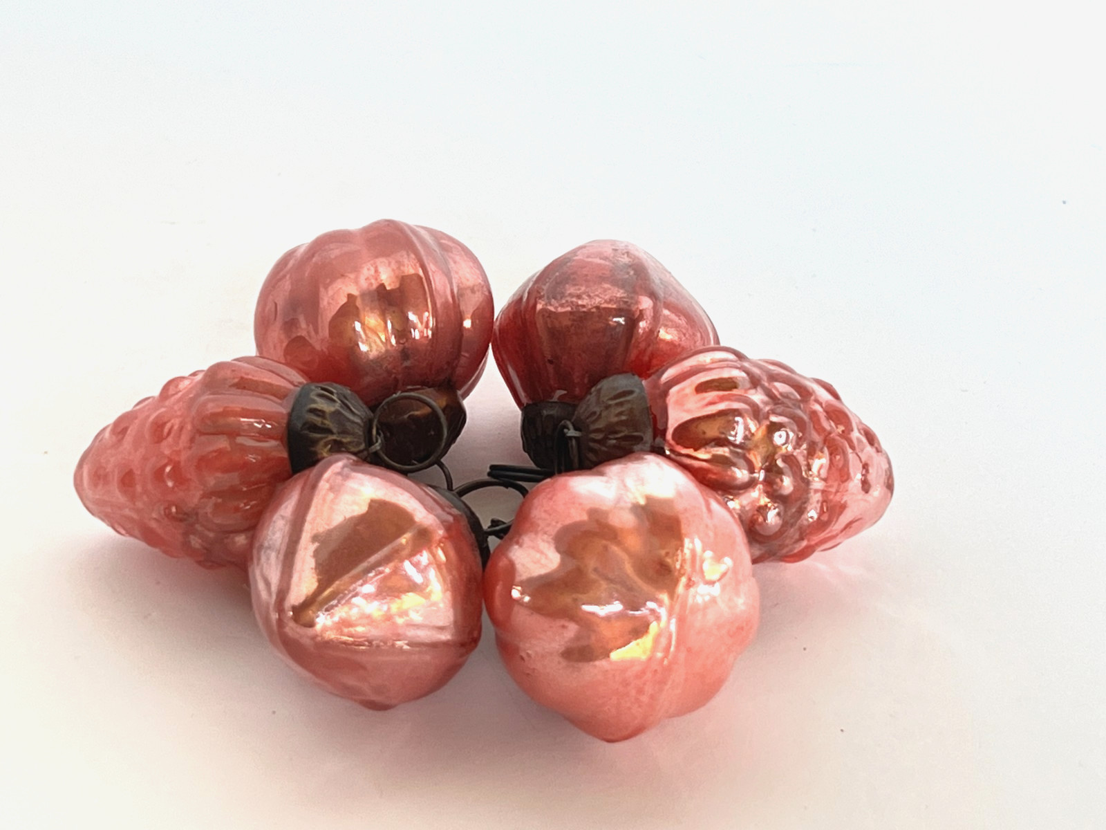 Creative Co-Op Set of 6 Distressed Mercury Glass Ornaments Pink Colors 1 -1 1/2\ Creative Co-Op Set of 6 Distressed Mercury Glass Ornaments Pink Colors 1 -1 1/2\