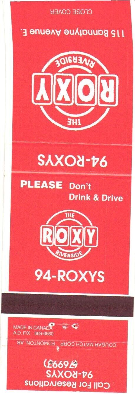 The Roxy Riverside Don't Drink and Drive, Reservations Vintage Matchbook Cover
