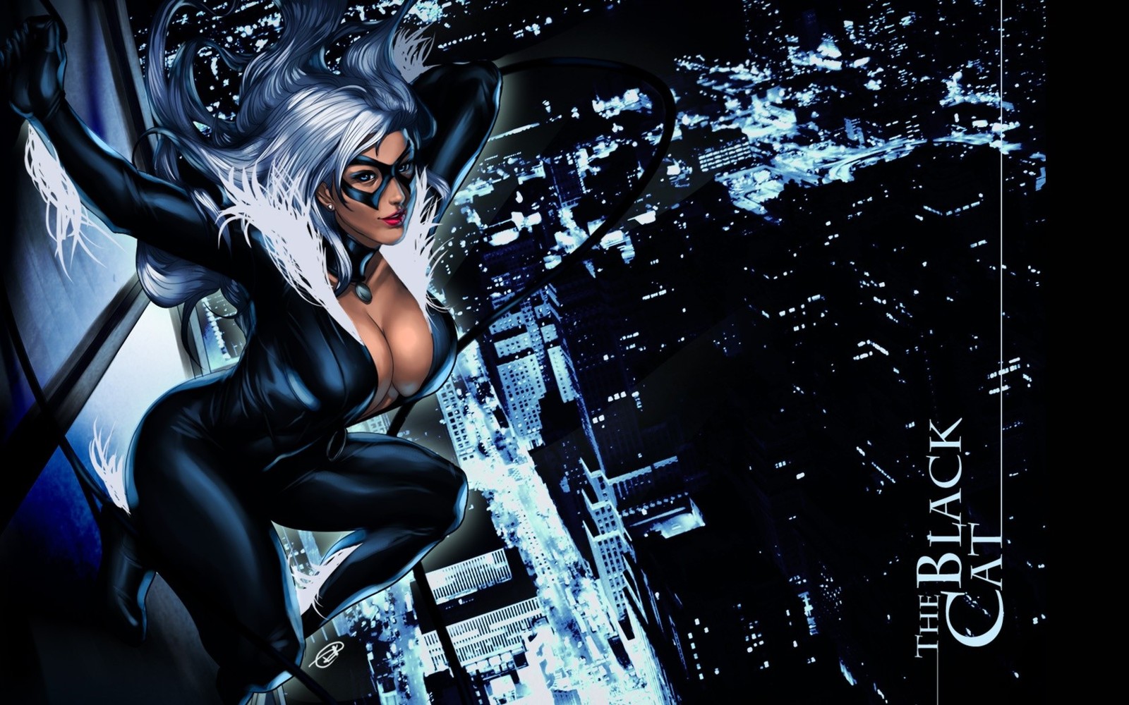 BLACK CAT ROOFTOP MARVEL FRIDGE MAGNET