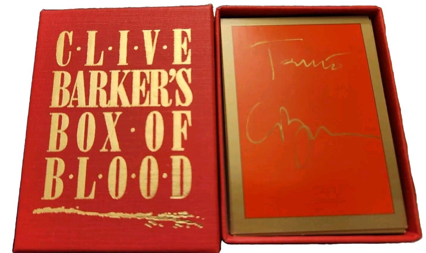 RARE Clive Barker's Box of Blood Signed X 2 Limited #609/1000 Set Of Art Cards