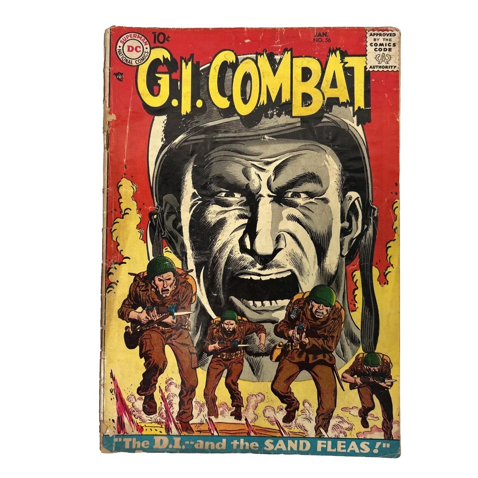 G.I. Combat #56 DC, Silver Age 1958, Sgt. Rock prototype; Joe Kubert Cover Rare
