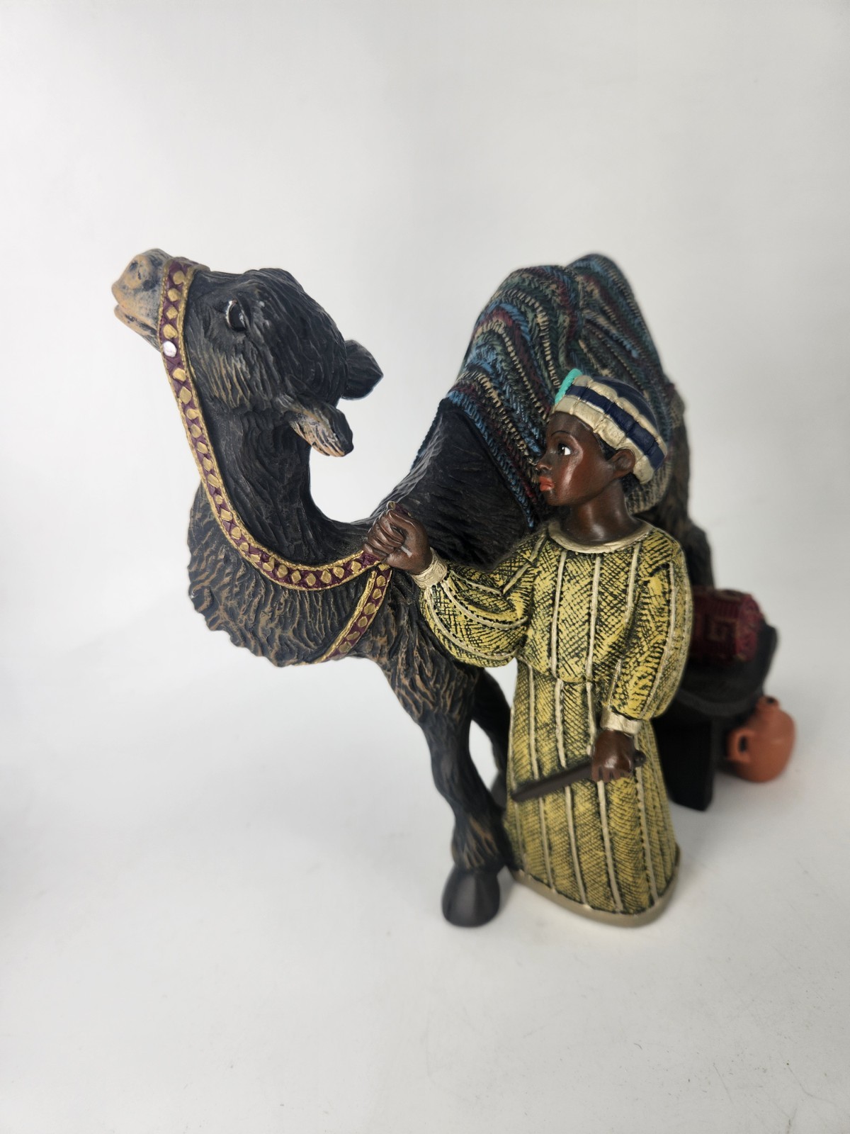 1997 Enesco Mahogany Miracle Camel Driver with Camel Nativity Parastone 302414