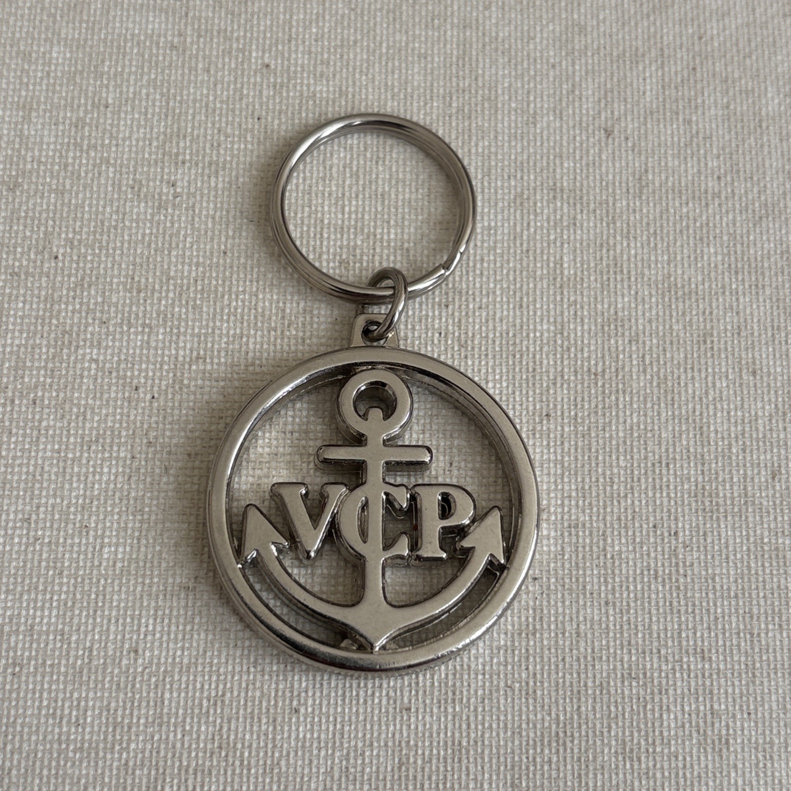 Vintage Keychain Veuve Clicquot Champagne Key Ring Metal Fob VCP ANCHOR LOGO