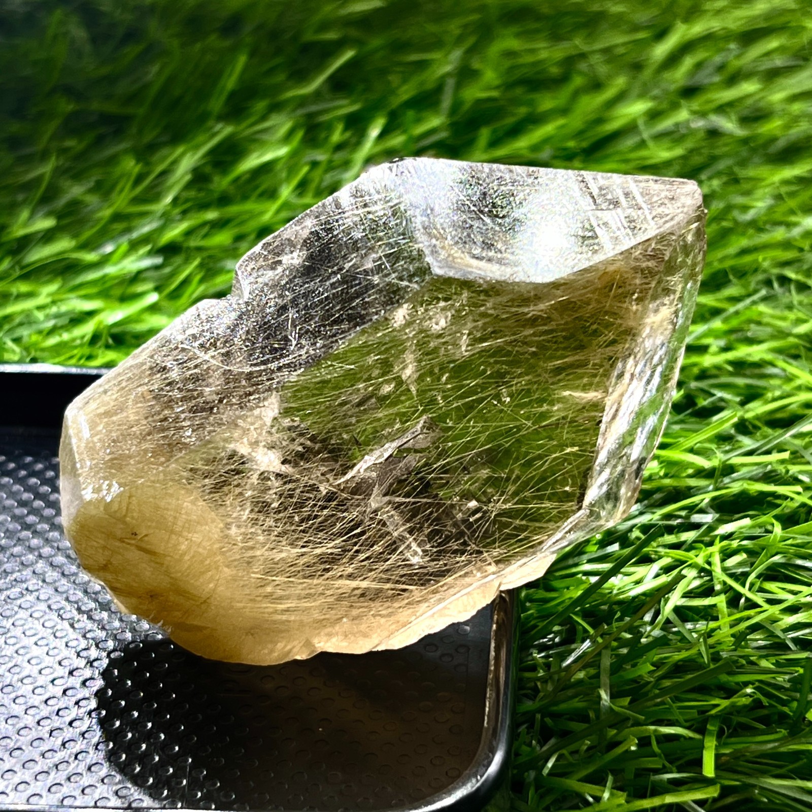 Rare Gold Rutilated Quartz Freeform, 424 Ct Natural Golden Rutile Crystal Nugget