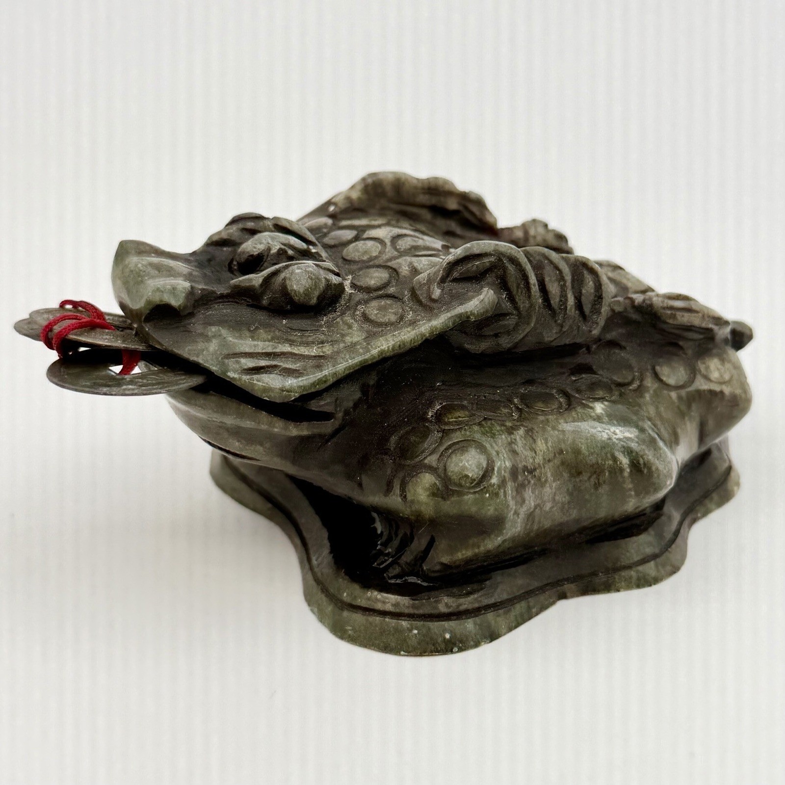 Vintage Hand Carved Stone Money Toad Figurine Three Legged Feng Shui Wealth Frog Vintage Hand Carved Stone Money Toad Figurine Three Legged Feng Shui Wealth Frog
