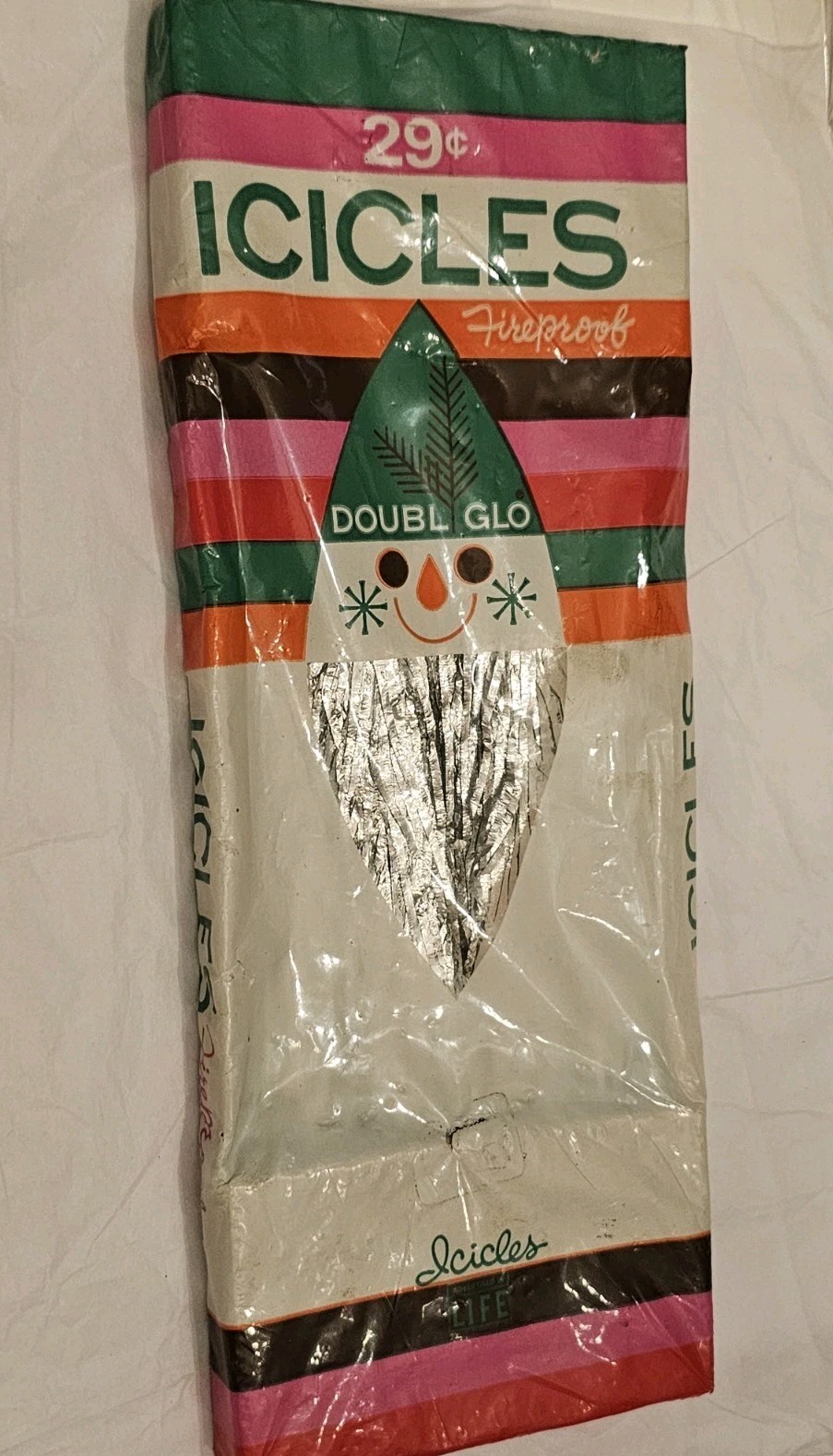 Vintage 1966 Doubl Glo Silver Lead Foil Metal Christmas Tree Tinsel Icicles