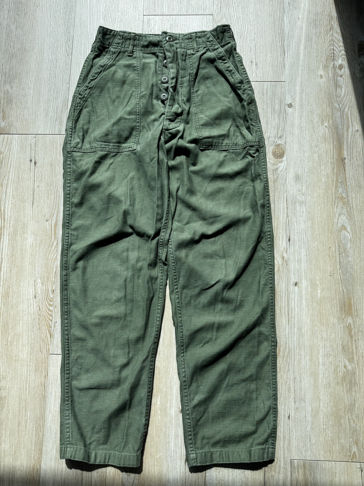 Vietnam Era vtg Cotton Sateen Utility Pant 1972 US Army Trousers sz 30x31 OG-107