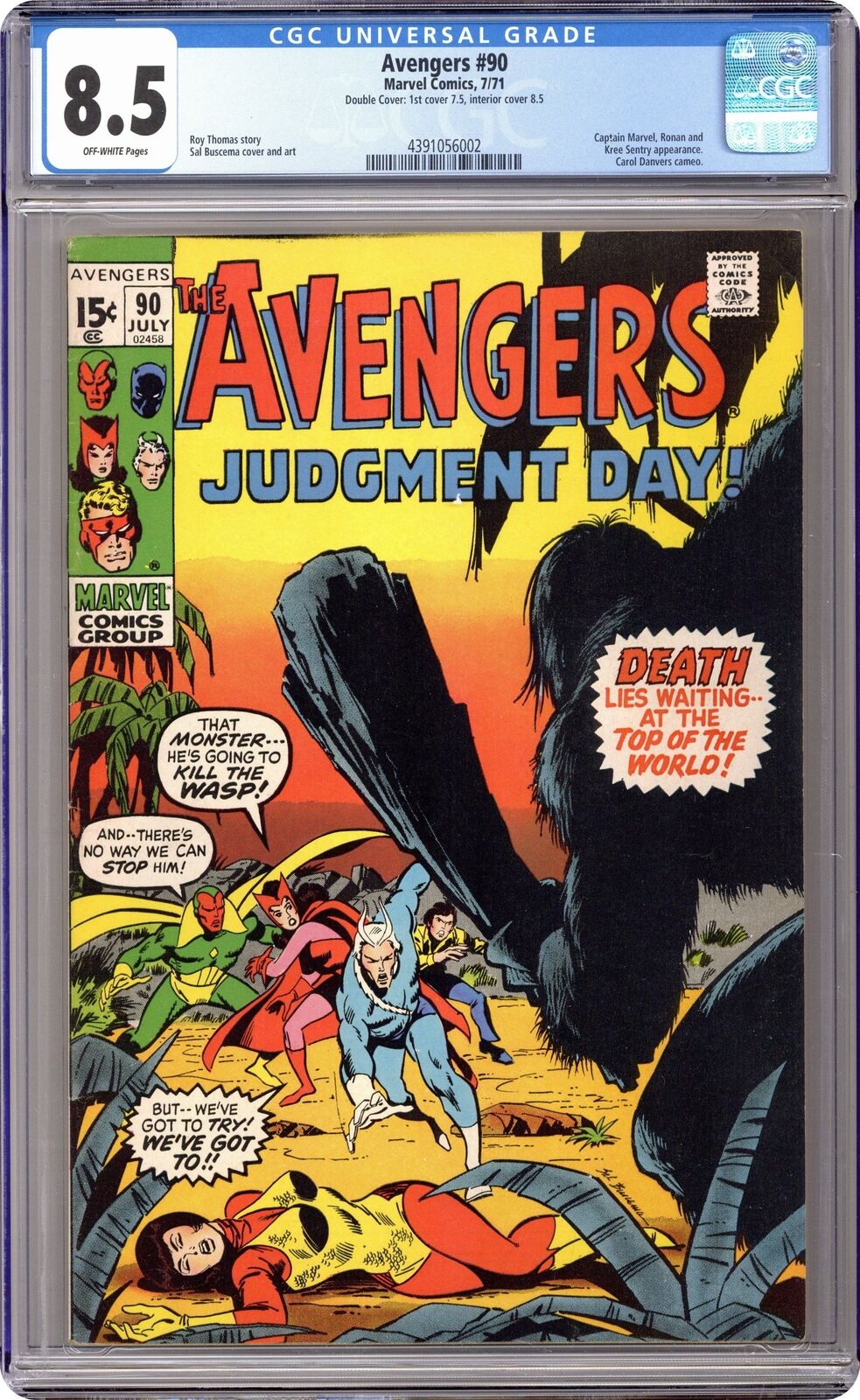 Avengers #90 CGC 8.5 Double Cover 1971 4391056002