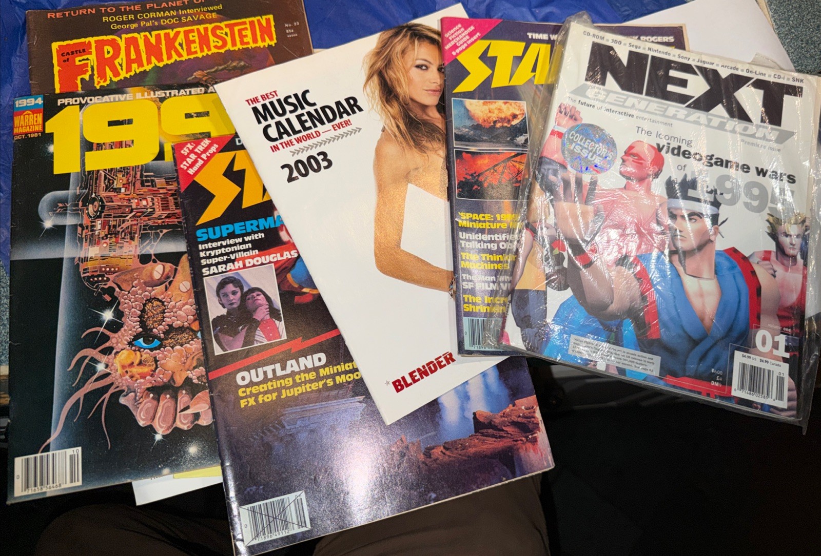 Vintage Magazine Lot 10pc Next Generation 1 Starlog Castle of Frankenstein