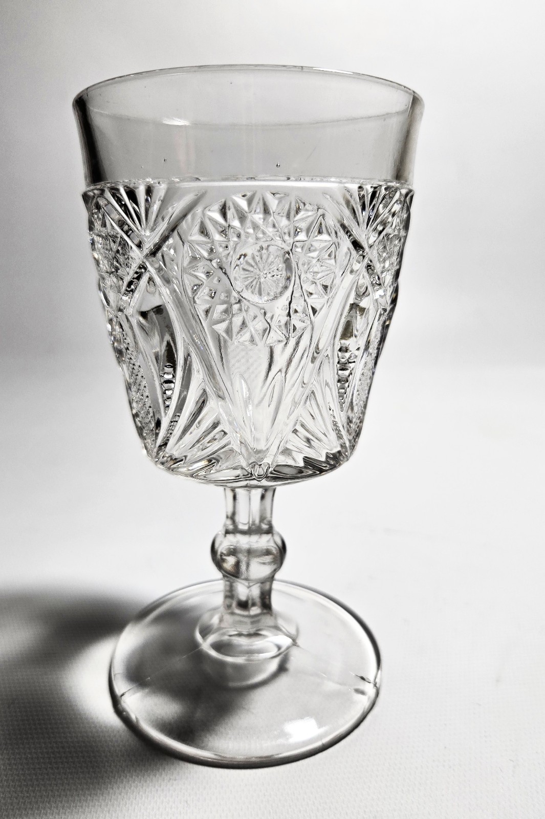 McKee Isis Goblet #132 Jubilee Radiant Daisy & Button Clear Glass EAPG McKee Isis Goblet #132 Jubilee Radiant Daisy & Button Clear Glass EAPG