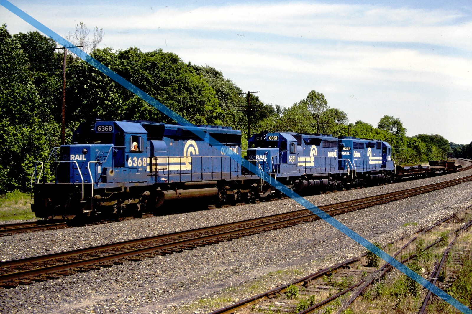 Original Slide Conrail SD40-2 6368 DIM101 ⪥ PHOENIXVILLE 05.89