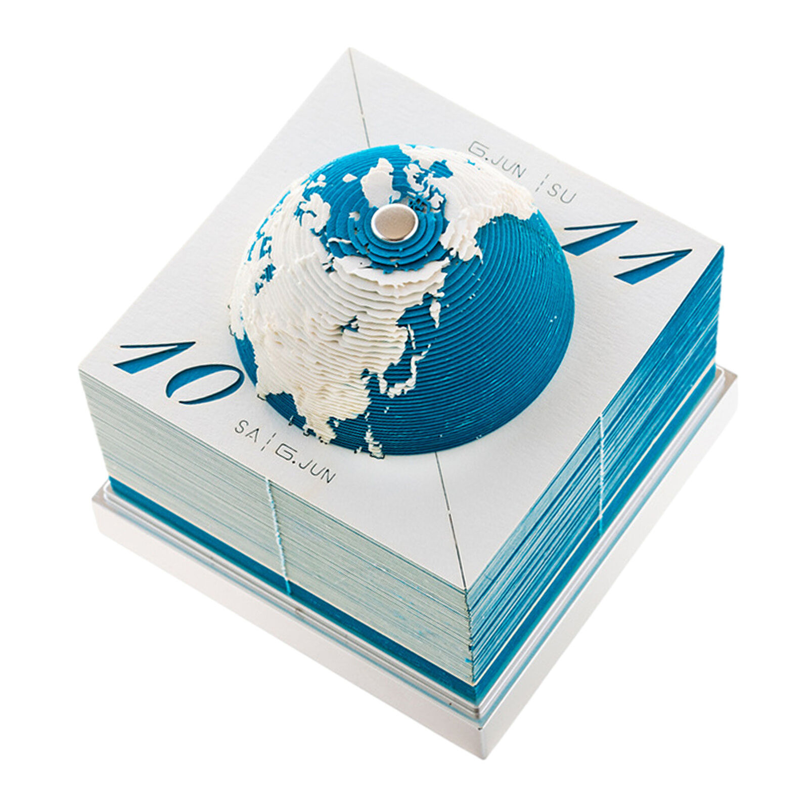 Earth Calendar 3D Art Calendar Memo Pad 2024 Rip-Away Paper Carving Sticky Paper