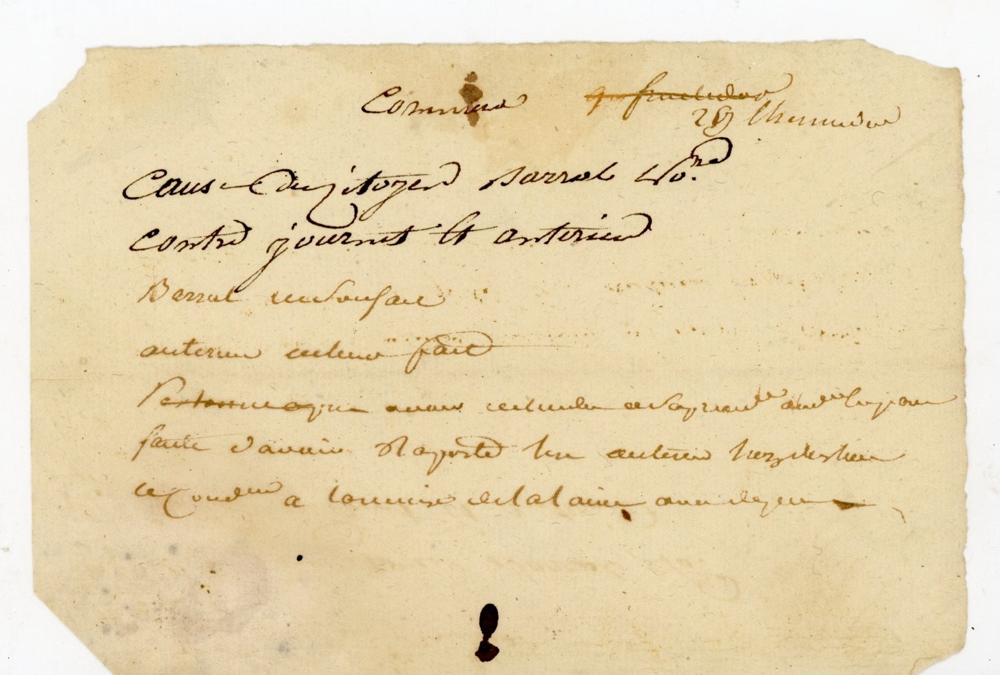 Antique French Revolutionary Era Handwritten Document Note Manuscript C. 1790s