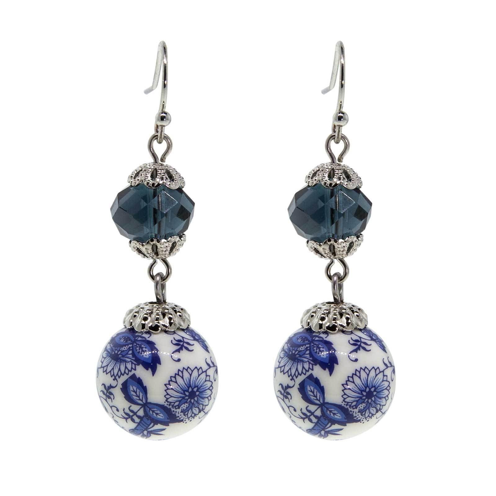 1928 Jewelry Montana Dark Blue and Blue Willow Beaded Drop Earrings 1928 Jewelry Montana Dark Blue and Blue Willow Beaded Drop Earrings