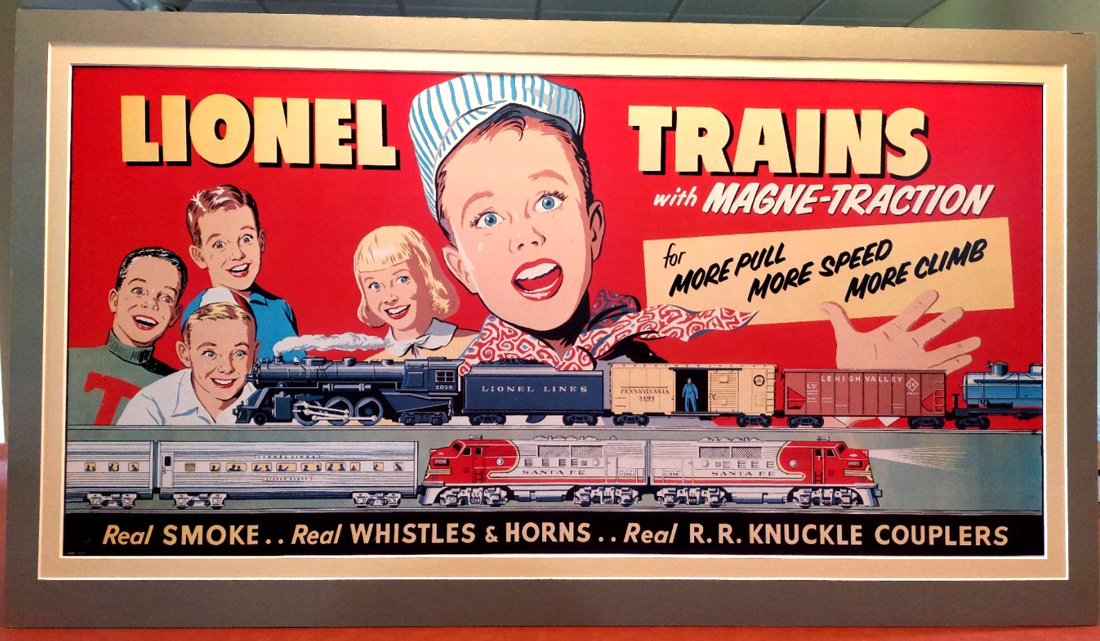 Lionel Trains ~ 1950\'s Dealer Poster (TCA 1982) Fully Mounted /  