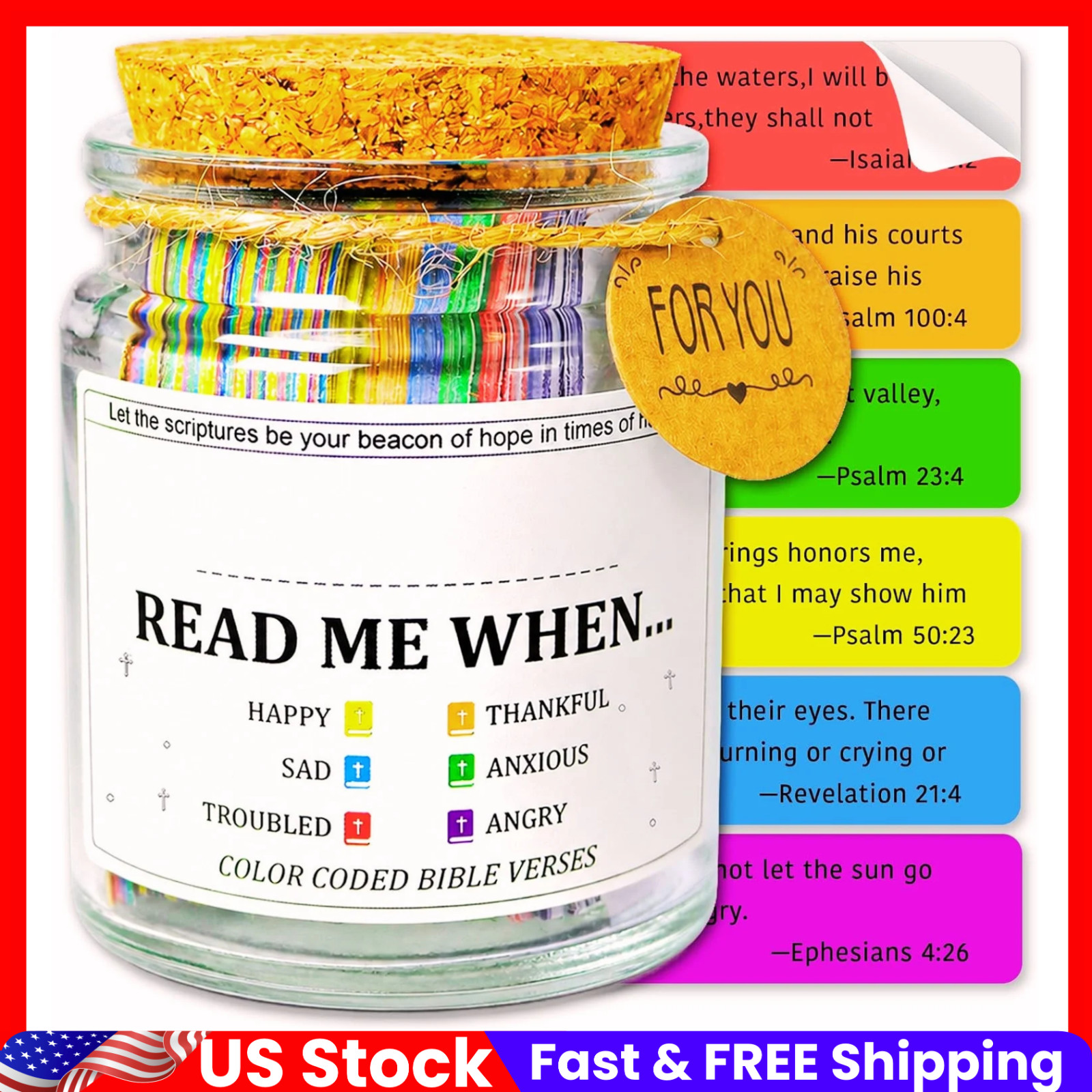 Bible Verse Jar with 108 Scripture Cards Stickable Prayer Jar Christian Gift Set