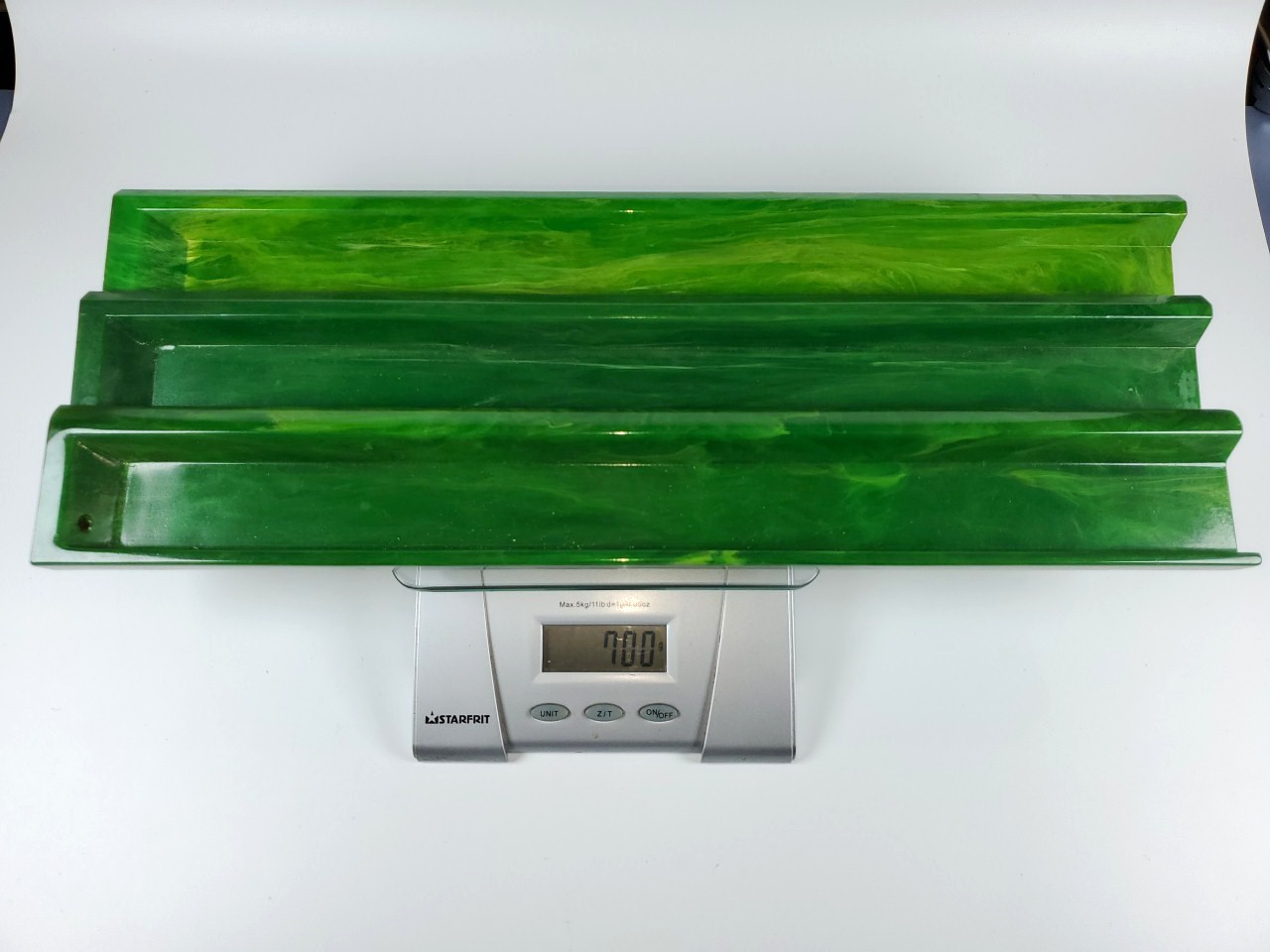 3 Beautiful Green Marbled Catalin Bakelite Mahjong Racks