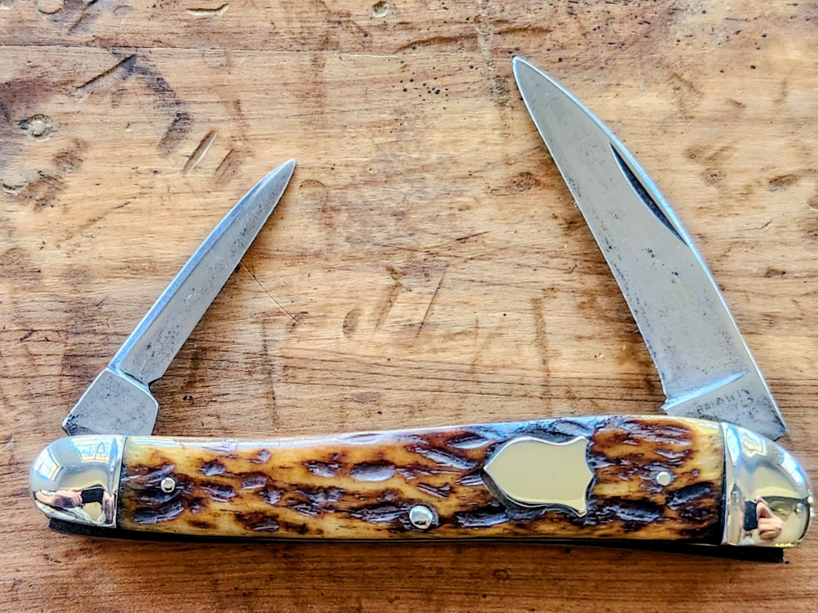 1874-1939 Baldwin Cutlery Co. New Orleans LA . 2 Blade Wharncliff Whittler . 1874-1939 Baldwin Cutlery Co. New Orleans LA . 2 Blade Wharncliff Whittler .