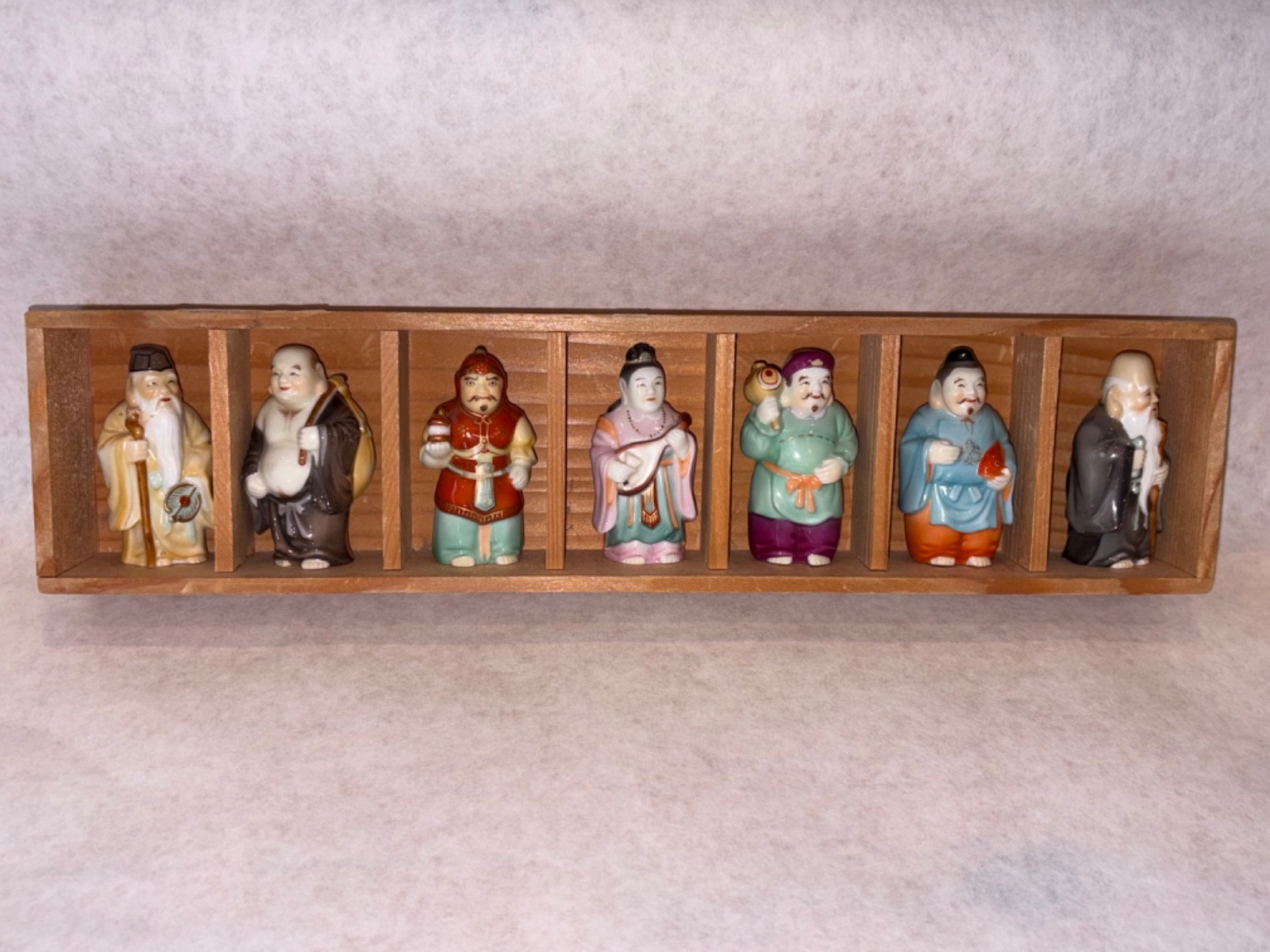 Vintage 1950s Japanese Seven Lucky Gods Porcelain 2 1/2\