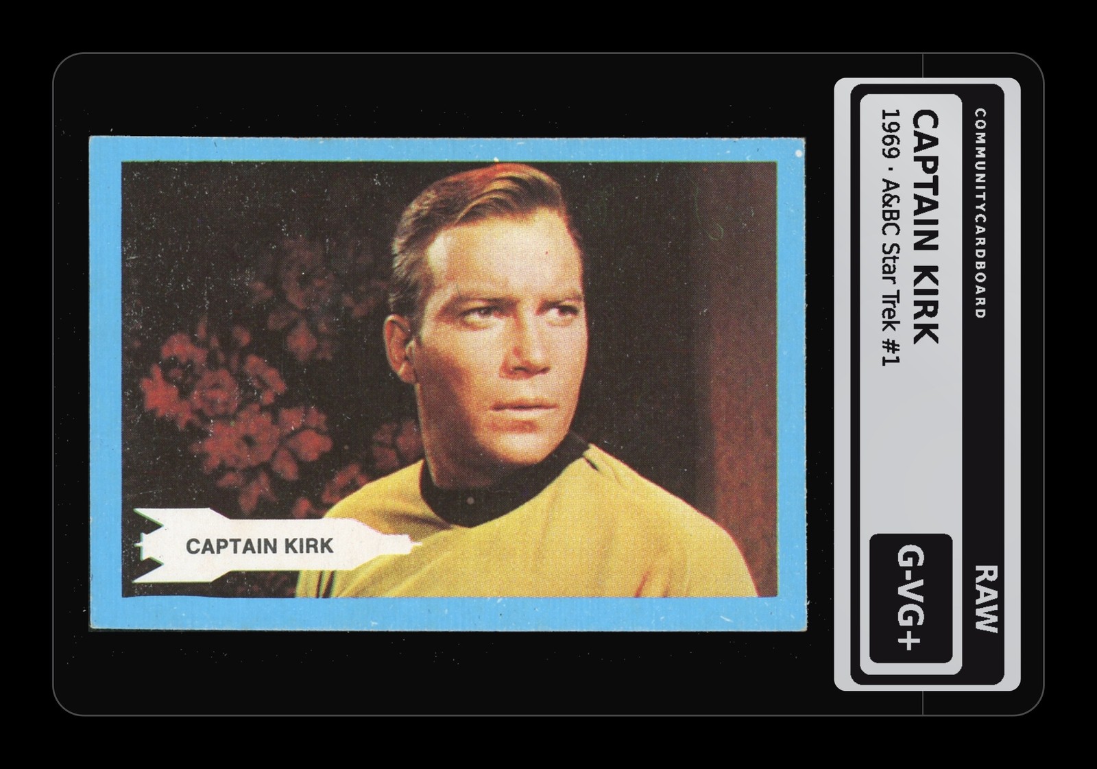 1969 A&BC Star Trek #1 Captain Kirk - Raw Card