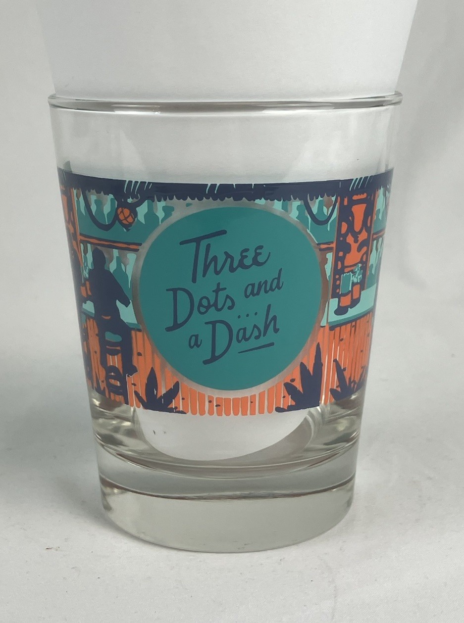 Three Dots and a Dash Mai Tai Glass 14 Oz Cocktail Glass Teal Tiki Bar New