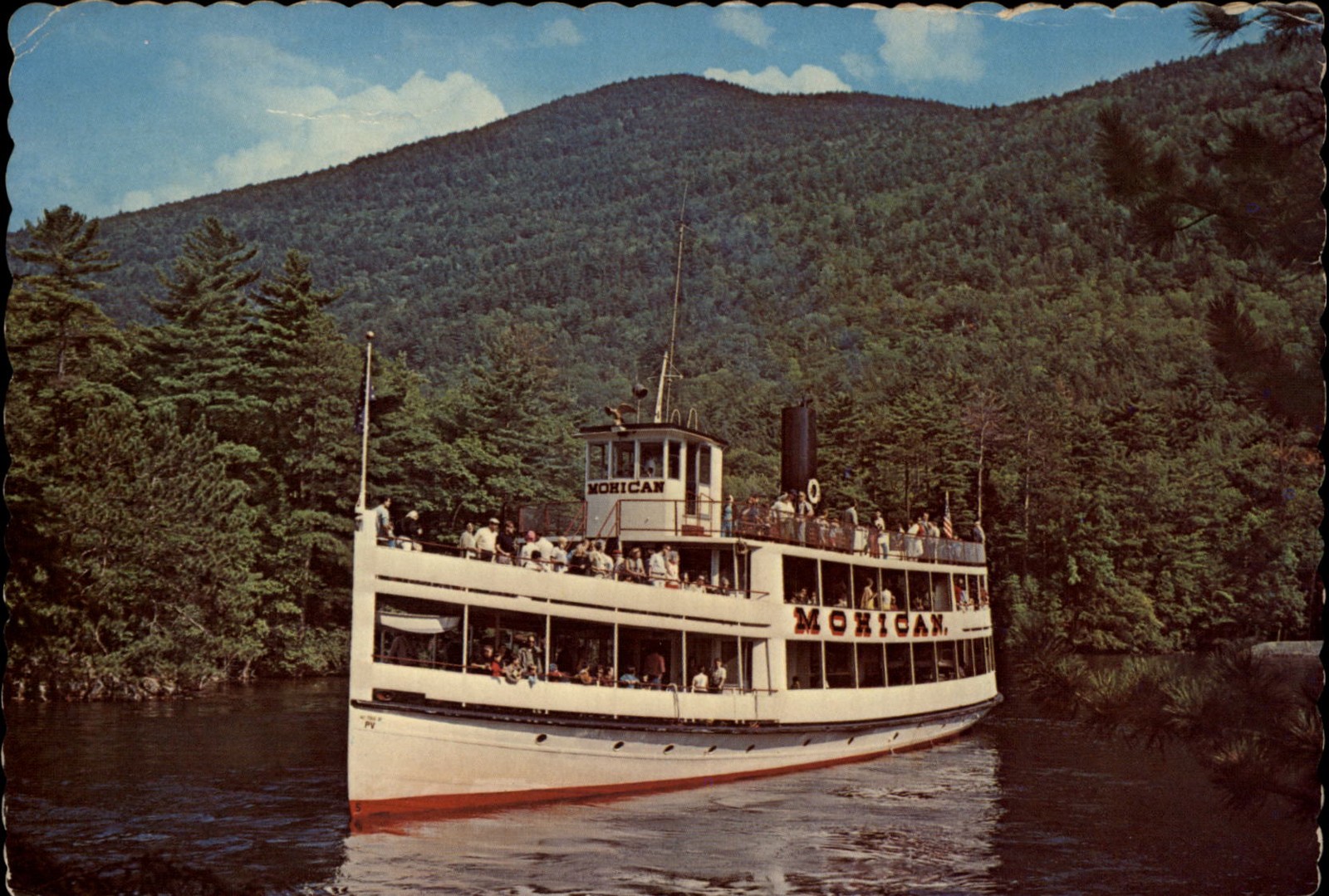 MV Mohican Lake George vintage postcard p873