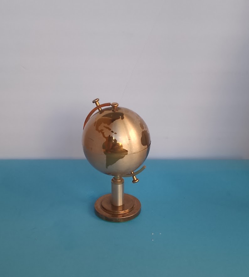 Vintage World Globe Brass Cigarette Dispenser