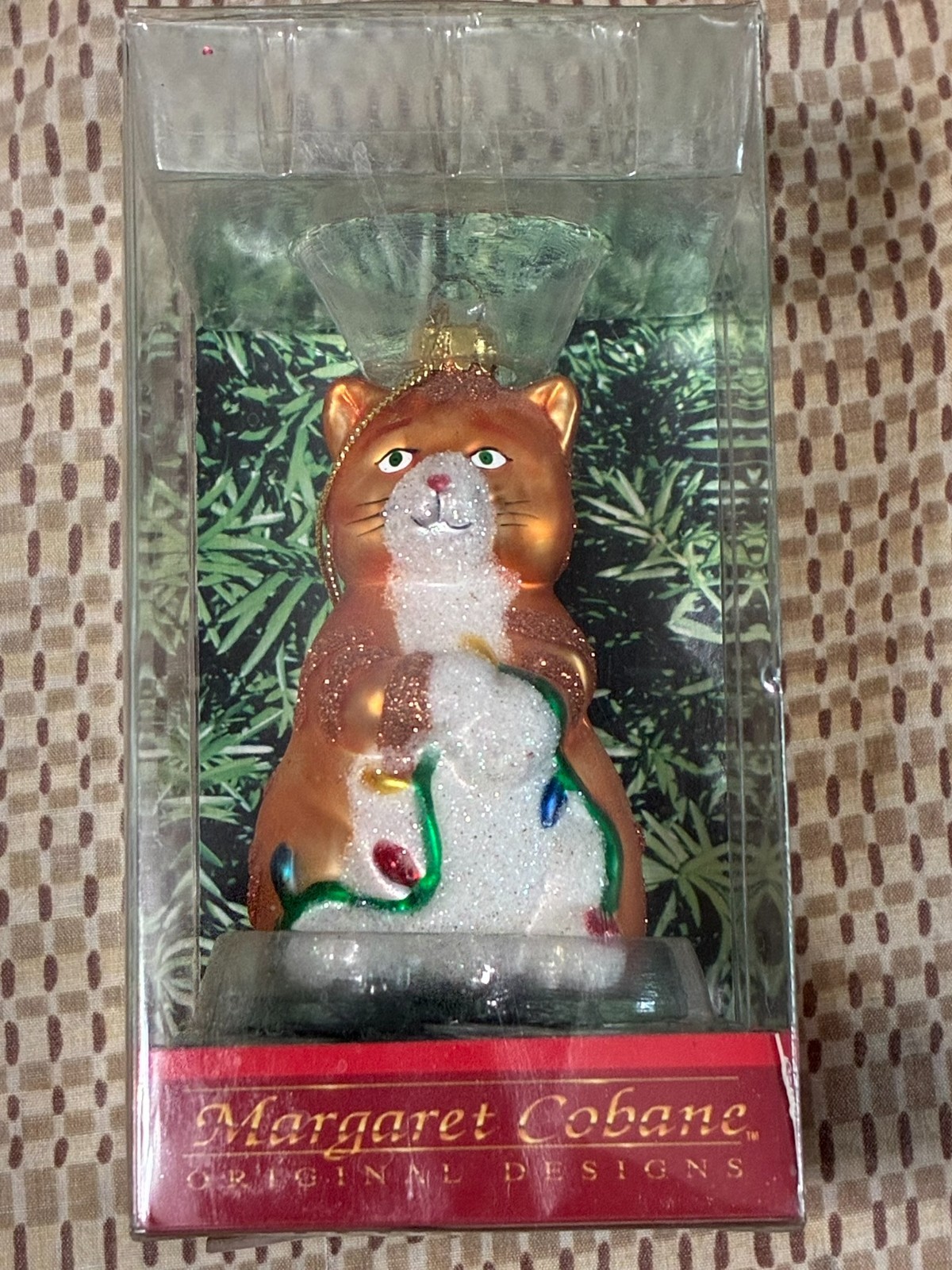 Margaret Cobane, Orange Tabby - Blown Glass Ornament - Pre-owned
