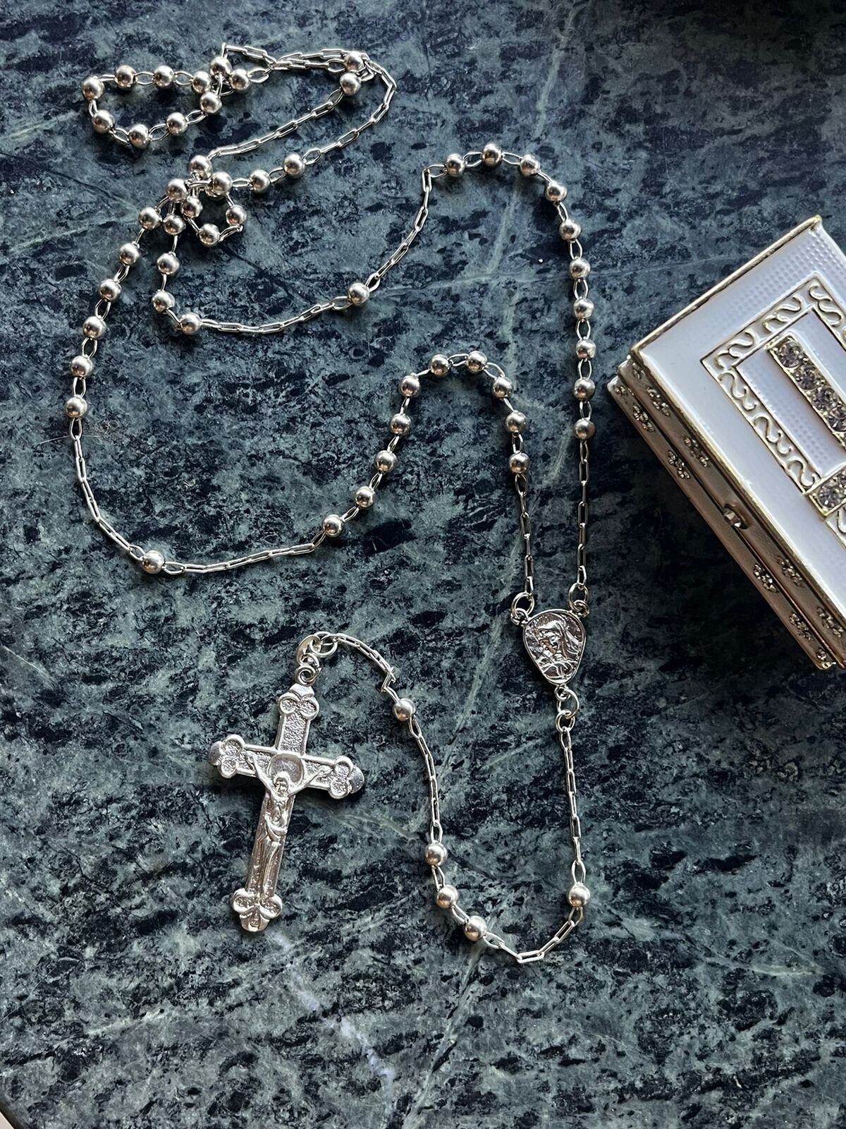 Rosary Beads Catholic Italian Silver