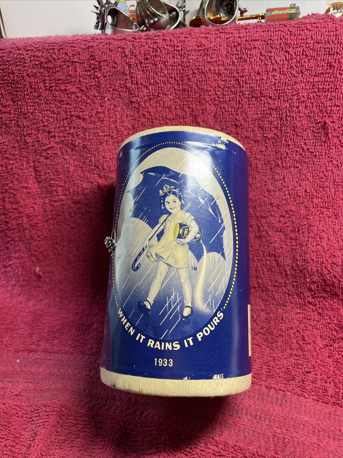 Morton Salt Container “When it Rains it Pours” Vintage Reproduction 1933