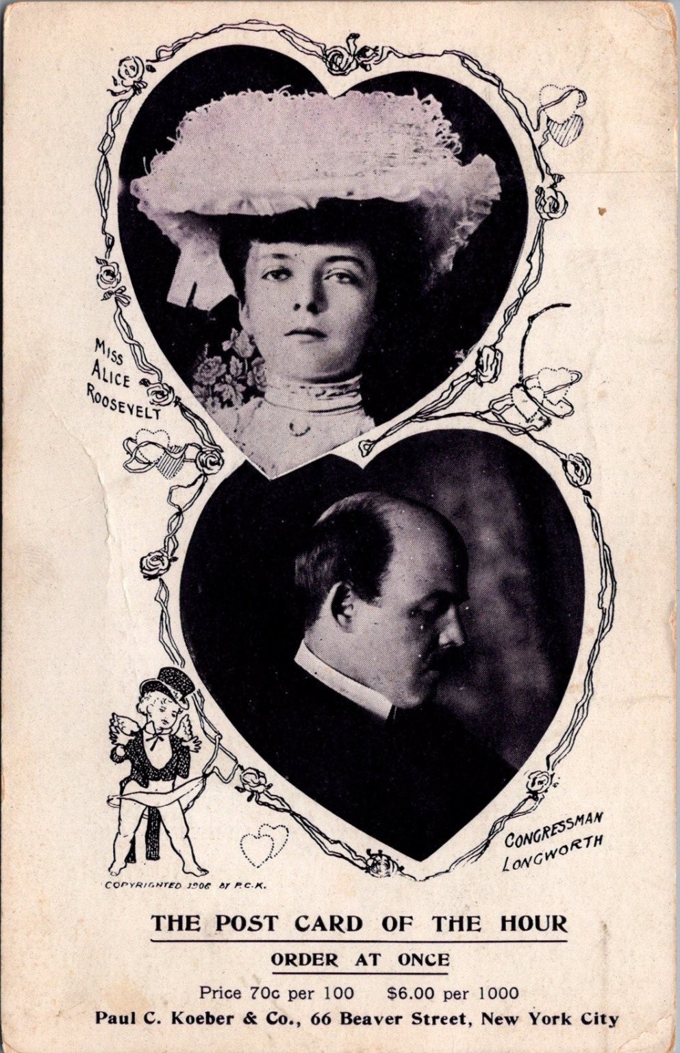 1906 Alice Roosevelt Longworth Postcard Paul Koeber Brooklyn NY Posted