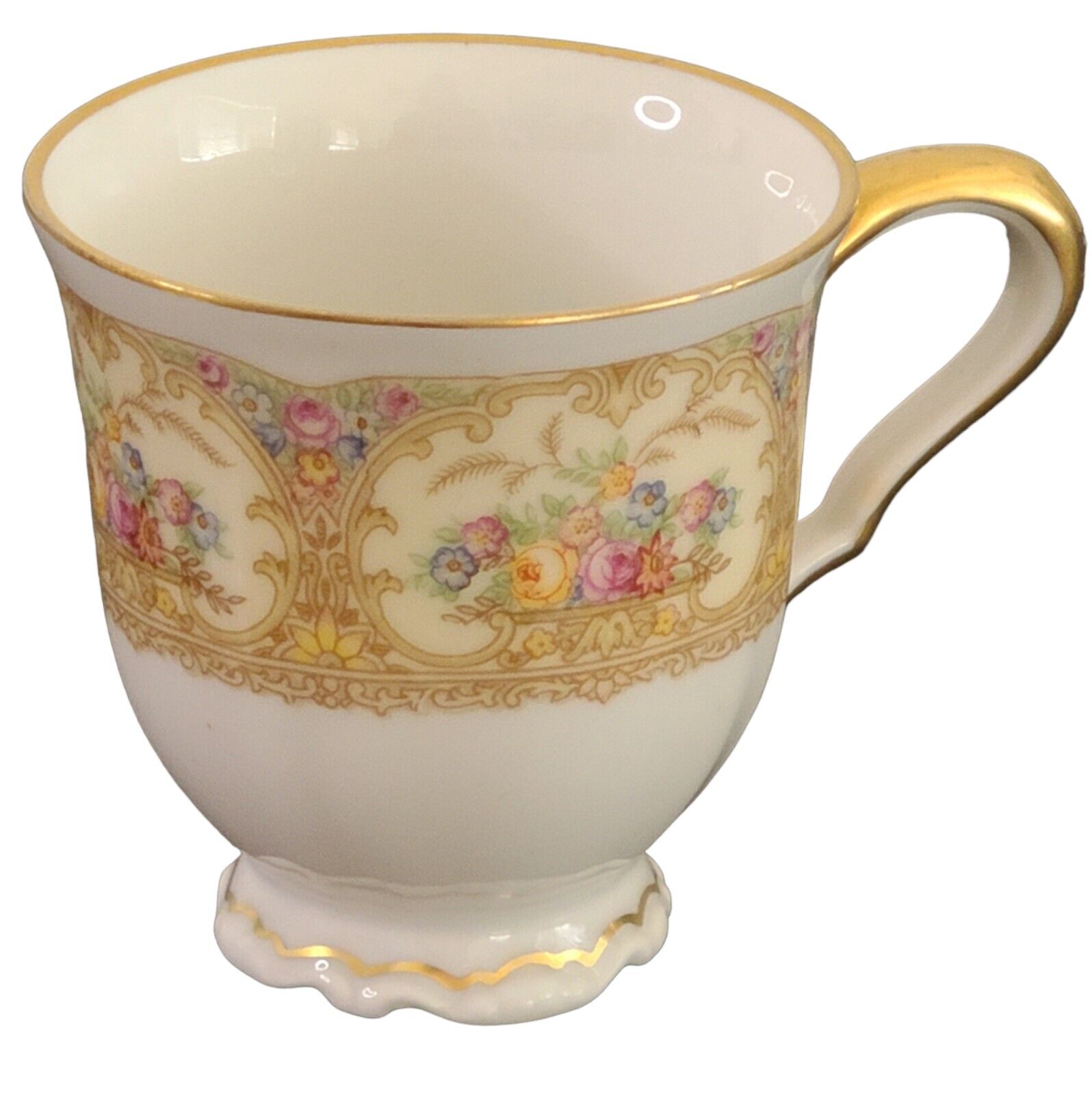 Vintage Porcelain Teacup Hutschenreuther Bavaria Floral
