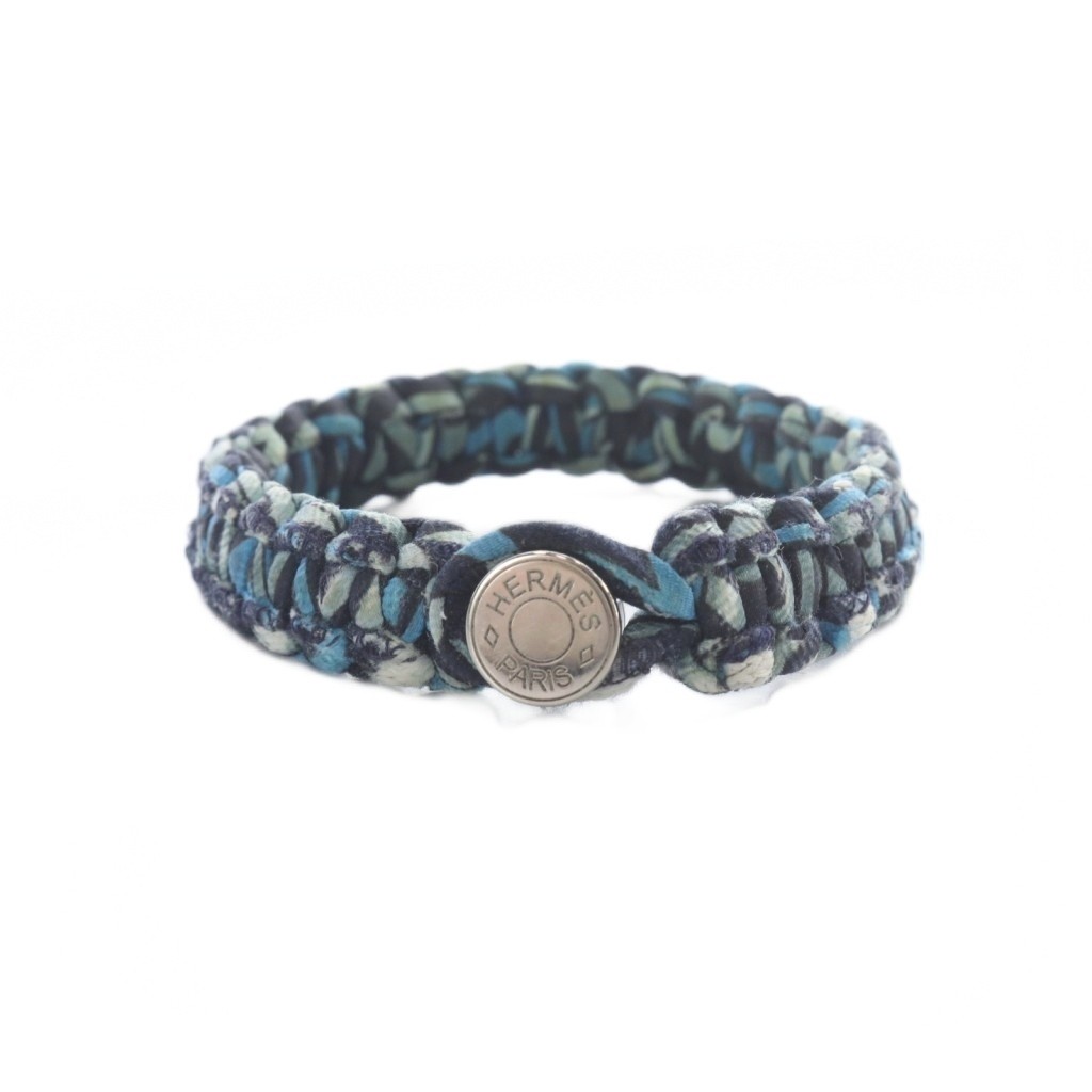 HERMES SELLIER Kid Bracelet Blue SR OH Ladies HERMES SELLIER Kid Bracelet Blue SR OH Ladies