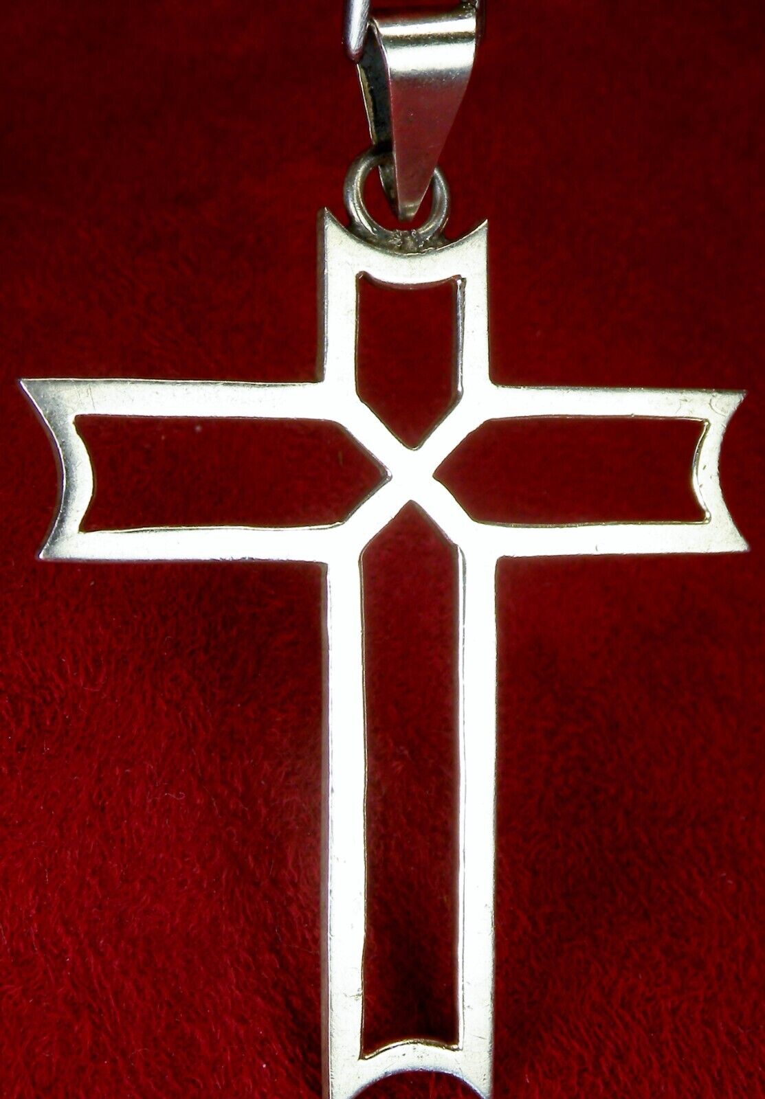 Bishop’s RARE Mexico Guadalupe Shrine Pilgrimage Sterling Silver Cross Pendant