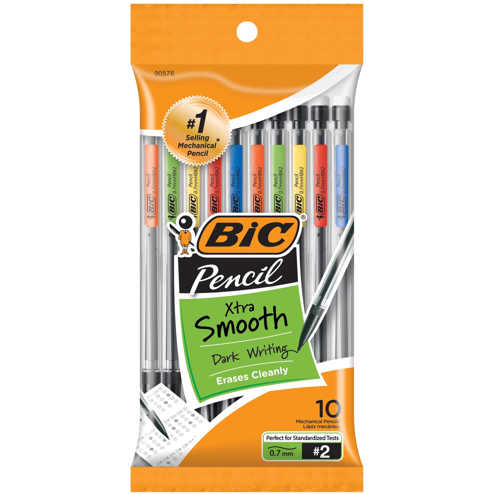 BIC Xtra-Smooth Mechanical Pencils with Erasers, Medium Point (0.7mm), 10-Cou...