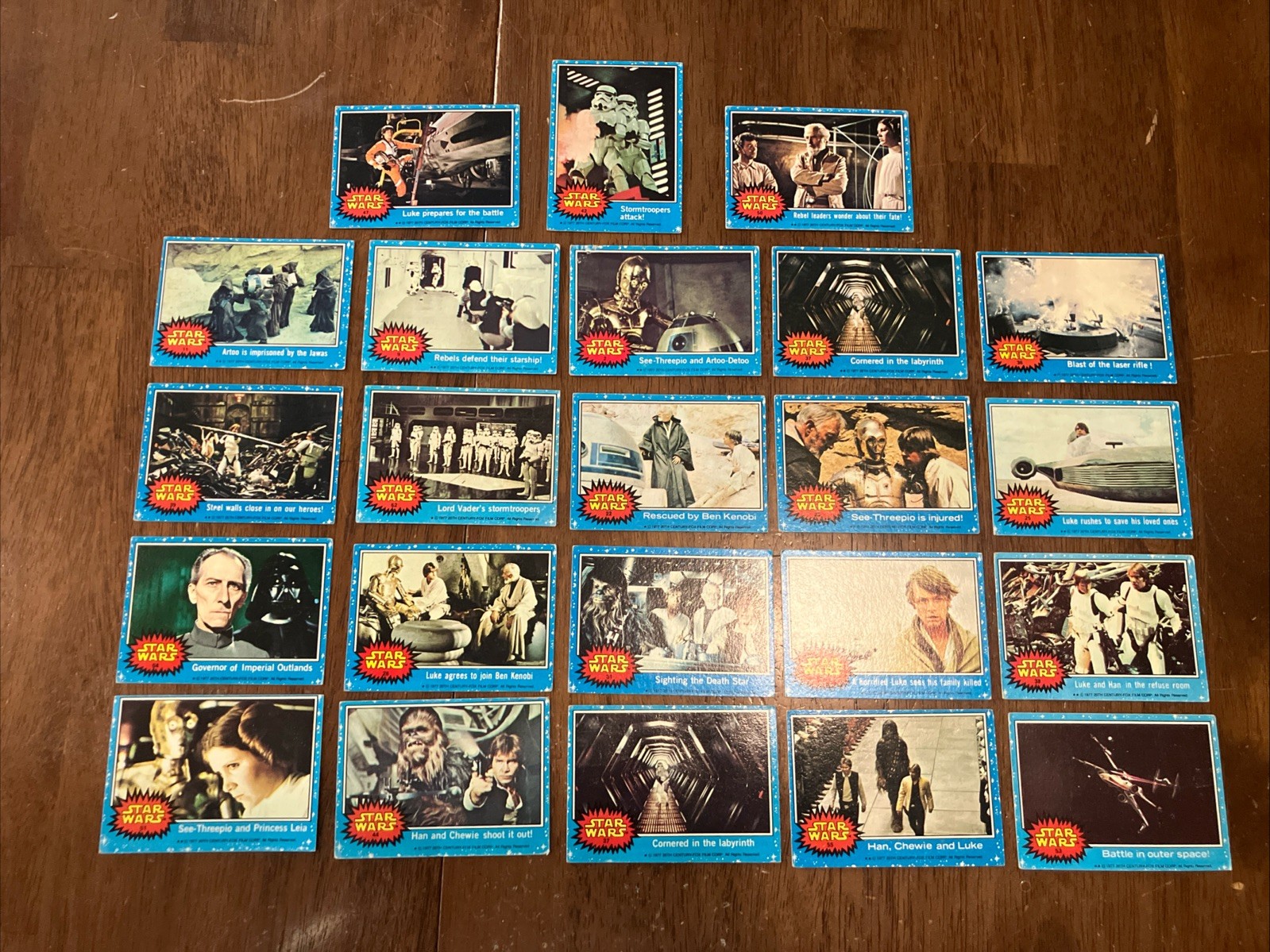 1977 Topps Star Wars Lot 23 Cards Series 1 Blue Border  No Duplicates